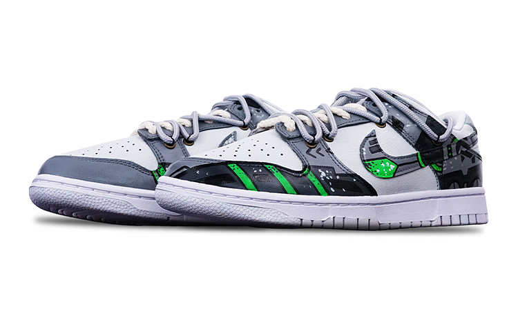 Lookbook 【カスタムシューズ】ナイキ ダンク ロー「サイバーパンクバイブ」 DH9765-100(TeamT-机械白灰绿S-BOX)