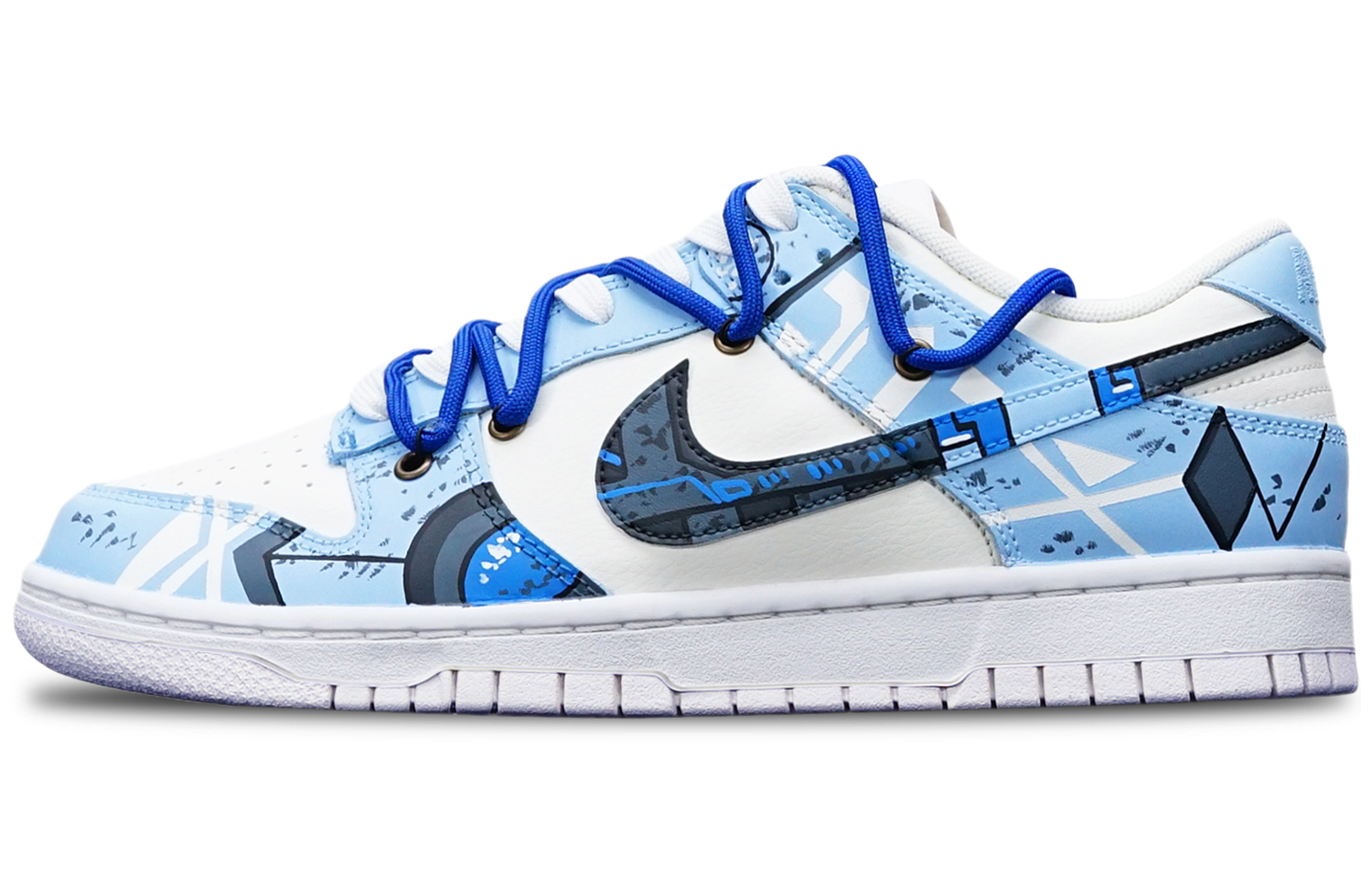 Buy [Kasut Custom] Nike Dunk Low 'Cyberpunk Gundam Usang Biru Asap Deconstructed' DH9765-100(TeamT-光变雾霾蓝S-BOX)