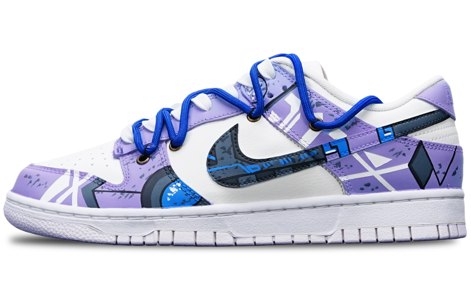 Order [Kasut Custom] Nike Dunk Low 'Cyberpunk Gundam Usang Biru Asap Deconstructed' DH9765-100(TeamT-光变雾霾蓝S-BOX)