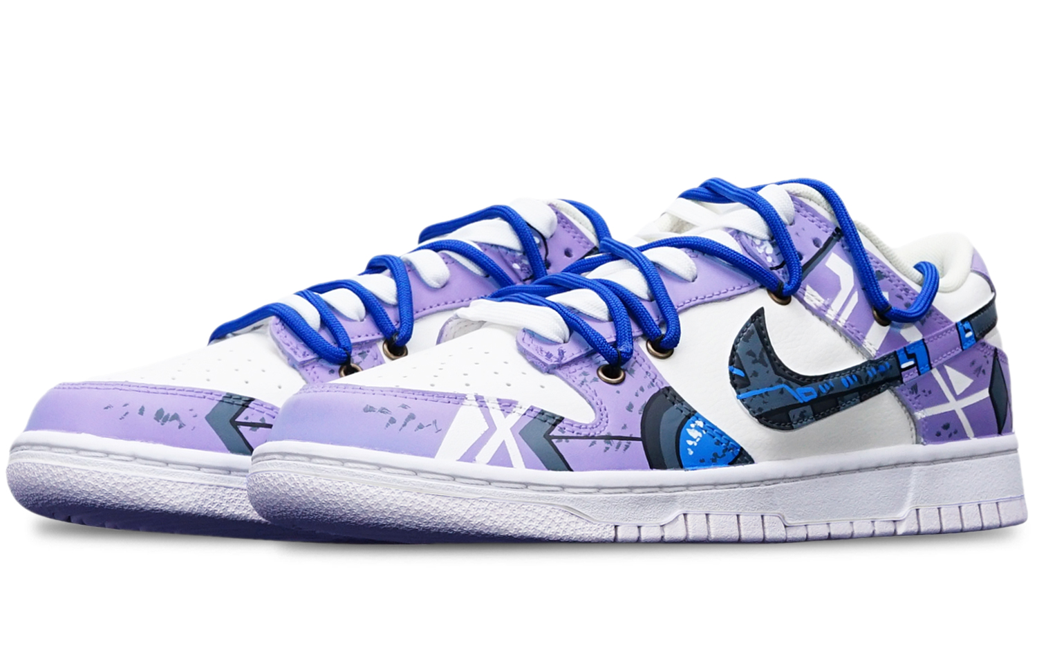 Details for [Kasut Custom] Nike Dunk Low 'Cyberpunk Gundam Usang Biru Asap Deconstructed' DH9765-100(TeamT-光变雾霾蓝S-BOX)