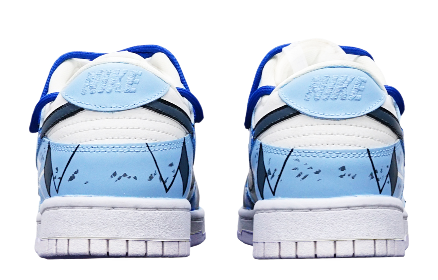 Sizing [Kasut Custom] Nike Dunk Low 'Cyberpunk Gundam Usang Biru Asap Deconstructed' DH9765-100(TeamT-光变雾霾蓝S-BOX)