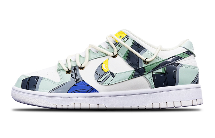 Buy [Kasut Custom] Nike Dunk Low 'Getaran Zaku Cyberpunk' DH9765-100(TeamT-扎古绿白黄S-BOX)