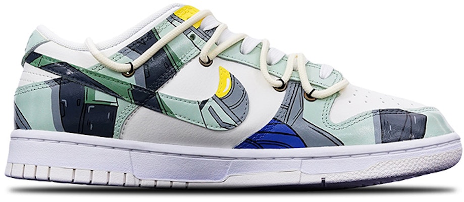 【定制球鞋】Nike Dunk Low 賽博朋克 機械風扎古 Vibe 噴繪 特殊鞋盒 解構雙鞋帶 低筒 板鞋 GS 綠白黃 Order 【定制球鞋】Nike Dunk Low 賽博朋克 機械風扎古 Vibe 噴繪 特殊鞋盒 解構雙鞋帶 低筒 板鞋 GS 綠白黃
