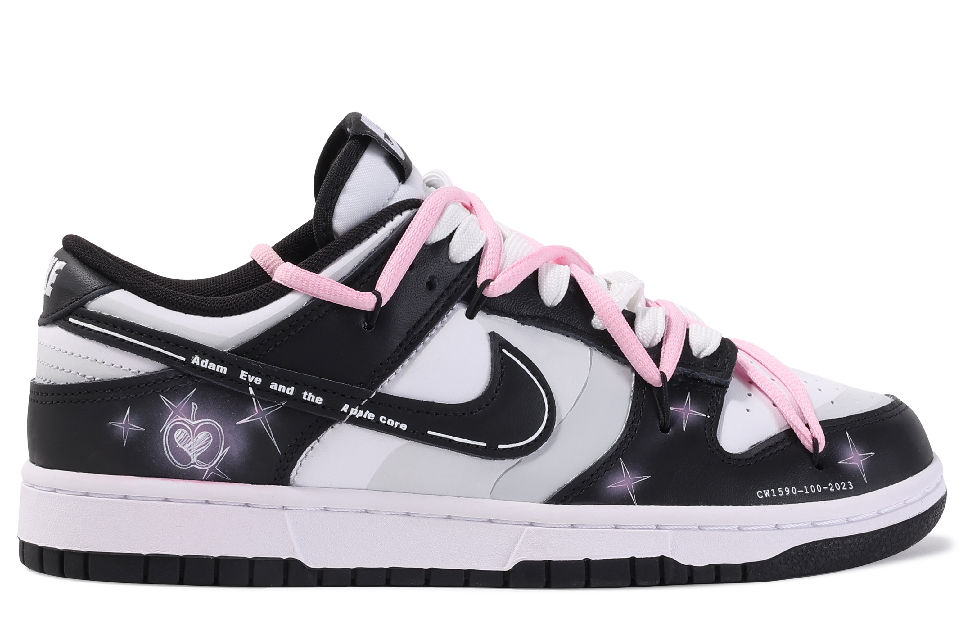 Lookbook [Kasut Custom] Nike Dunk Low 'Da Vinci Adam & Hawa dengan Core Epal' CW1590-100(TeamM-亚当夏娃与苹果核-BOX)