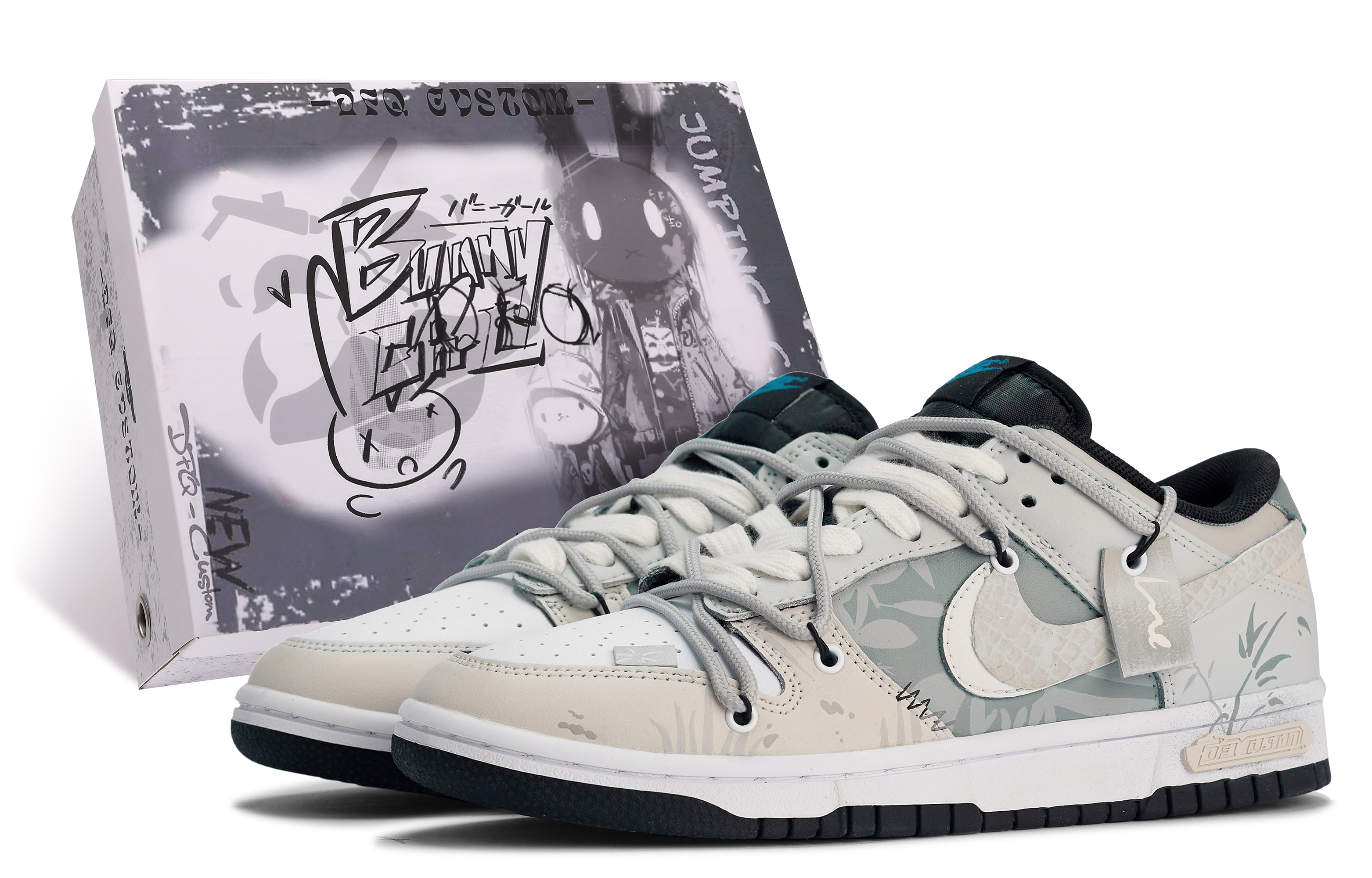 [Custom Shoes] Nike Dunk Low 'Da Vinci Bamboo Graffiti'