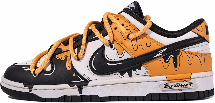 【客製球鞋】Nike Dunk Low 達文西客製 黑金流體 特殊鞋盒 復古 寫意 流體 設計感 雙鞋帶 簡約 通勤 舒適 低筒 板鞋 GS 黑黃 Buy 【客製球鞋】Nike Dunk Low 達文西客製 黑金流體 特殊鞋盒 復古 寫意 流體 設計感 雙鞋帶 簡約 通勤 舒適 低筒 板鞋 GS 黑黃