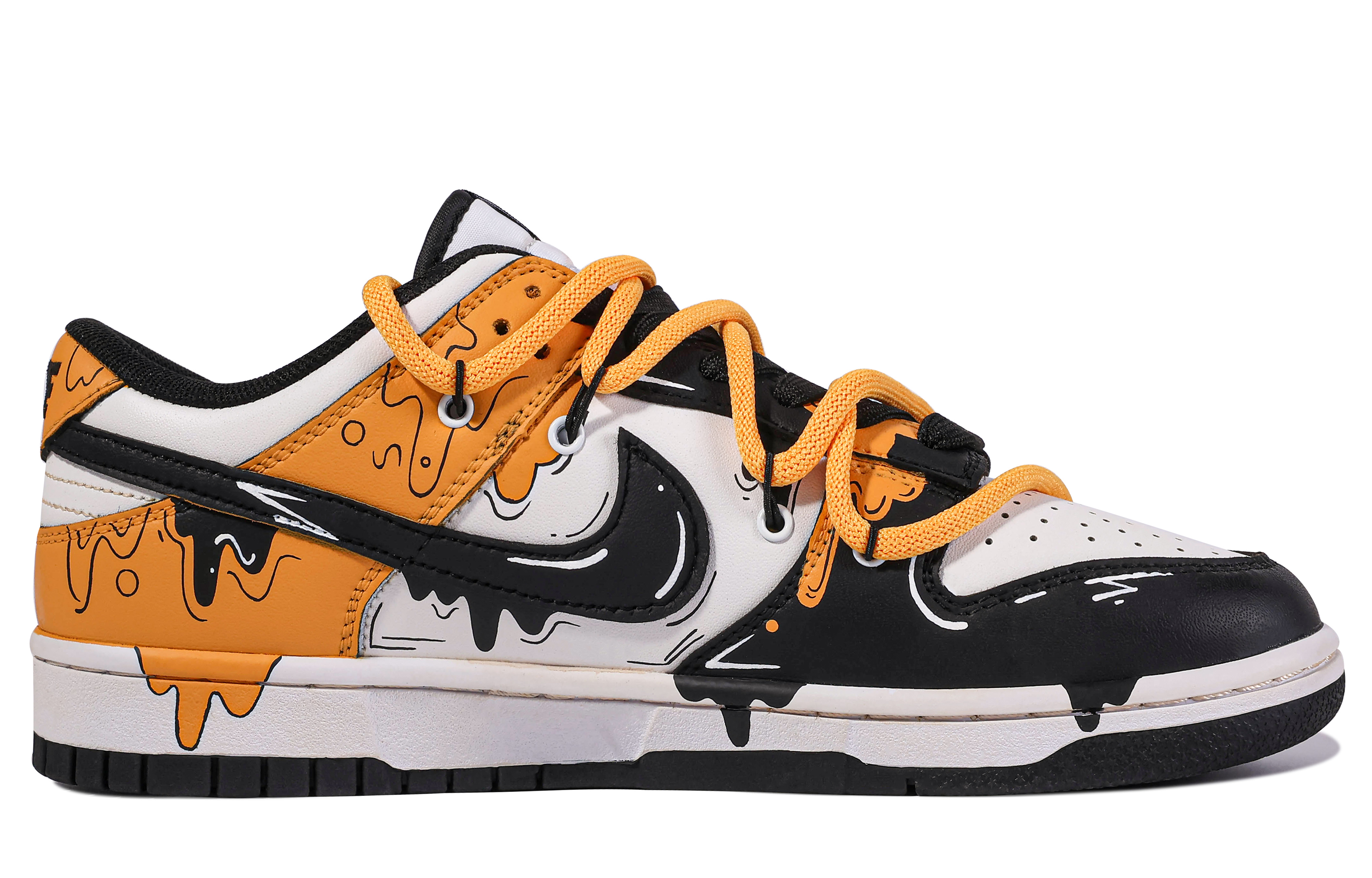 Order [Zapatillas Personalizadas] Nike Dunk Low 'Da Vinci Negro-Oro Fluido' CW1590-100(TeamM-女款黑金流体-S-BOX)