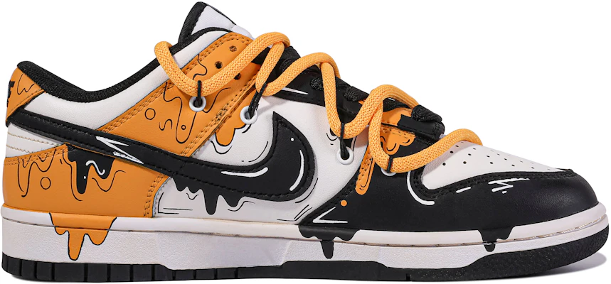 【客製球鞋】Nike Dunk Low 達文西客製 黑金流體 特殊鞋盒 復古 寫意 流體 設計感 雙鞋帶 簡約 通勤 舒適 低筒 板鞋 GS 黑黃 Order 【客製球鞋】Nike Dunk Low 達文西客製 黑金流體 特殊鞋盒 復古 寫意 流體 設計感 雙鞋帶 簡約 通勤 舒適 低筒 板鞋 GS 黑黃