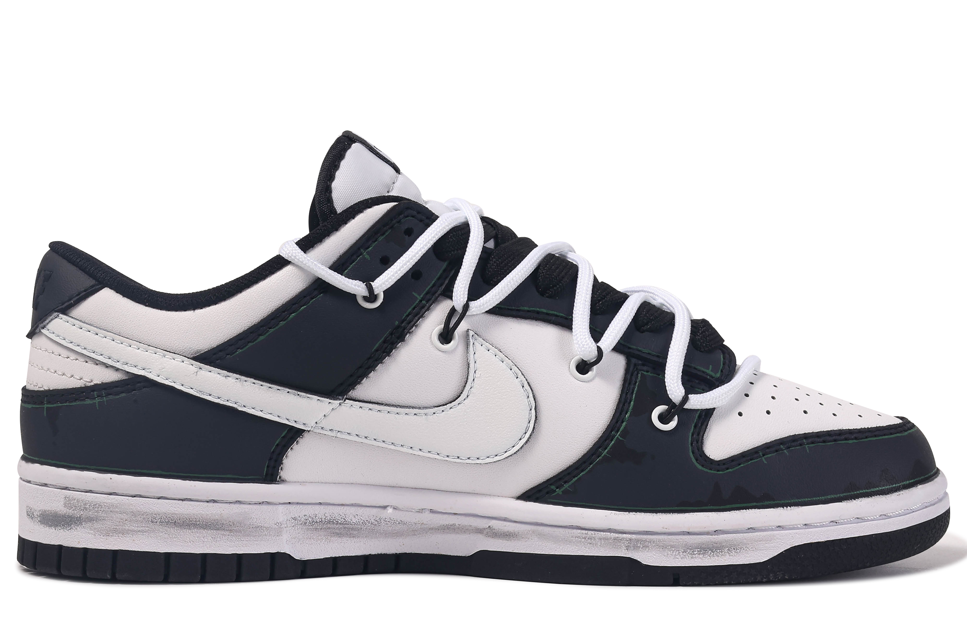 [Custom Shoes] Nike Dunk Low 'Da Vinci Black White Green Custom'