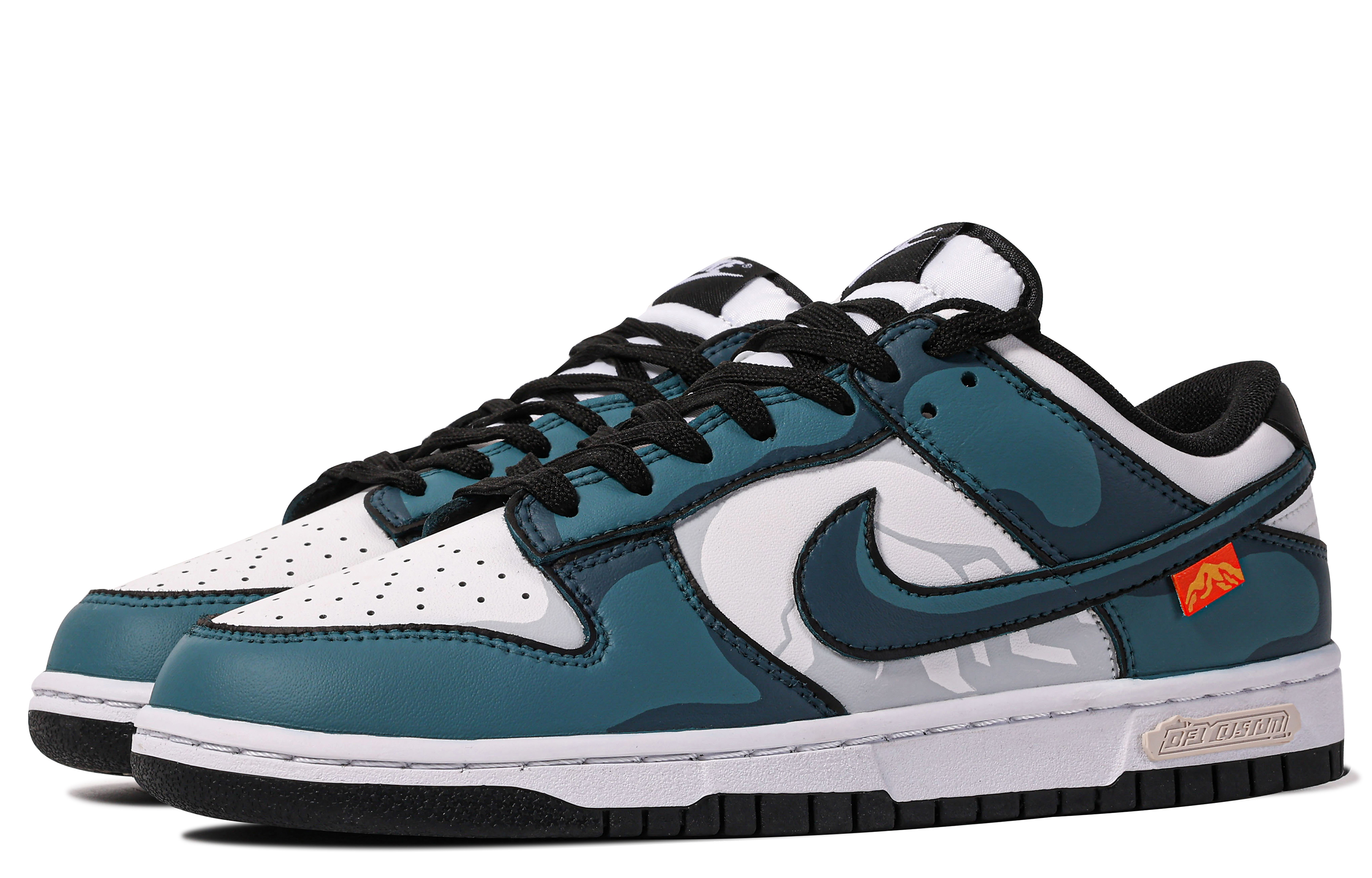 Shop [Sepatu Kustom] Nike Dunk Low 'Da Vinci Biru Putih Grafiti' DD1391-100(TeamM-男款普鲁士-BOX)