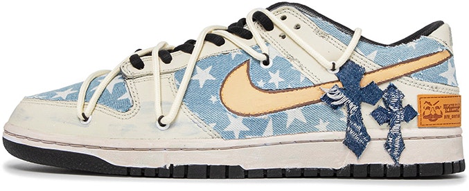 custom-shoes-nike-dunk-low-da-vinci-cross-denim