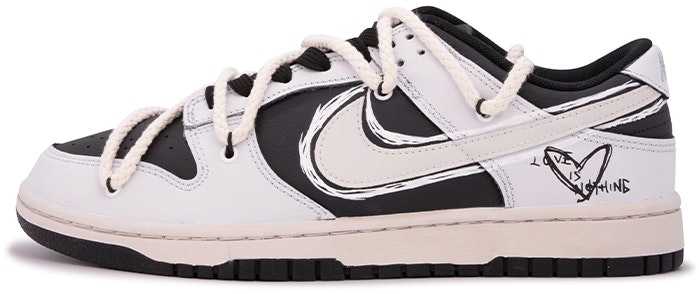 custom-shoes-nike-dunk-low-da-vinci-custom-minimalist-heart-graffiti