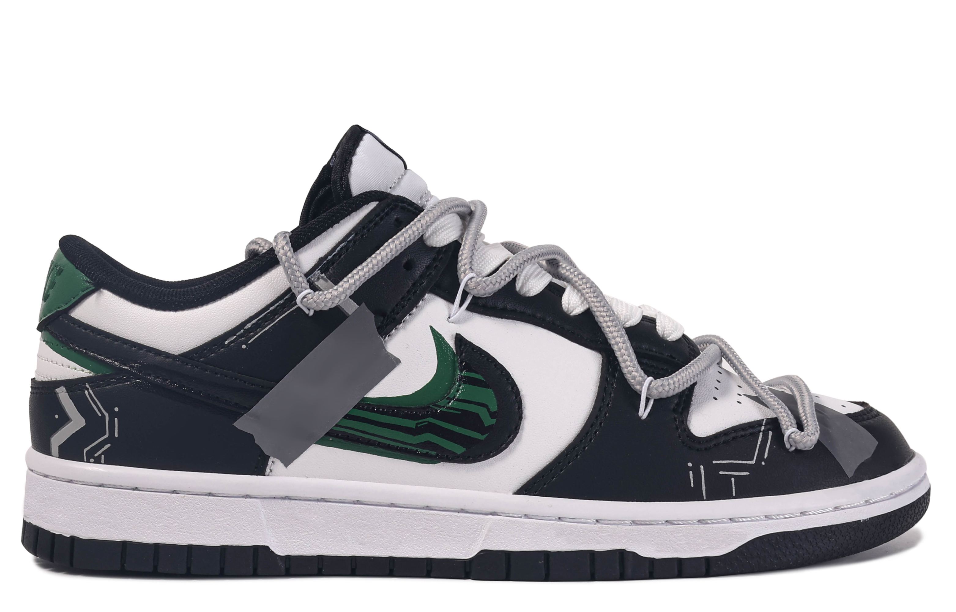 [Custom Shoes] Nike Dunk Low 'Da Vinci Custom Black White Green' 圖 2
