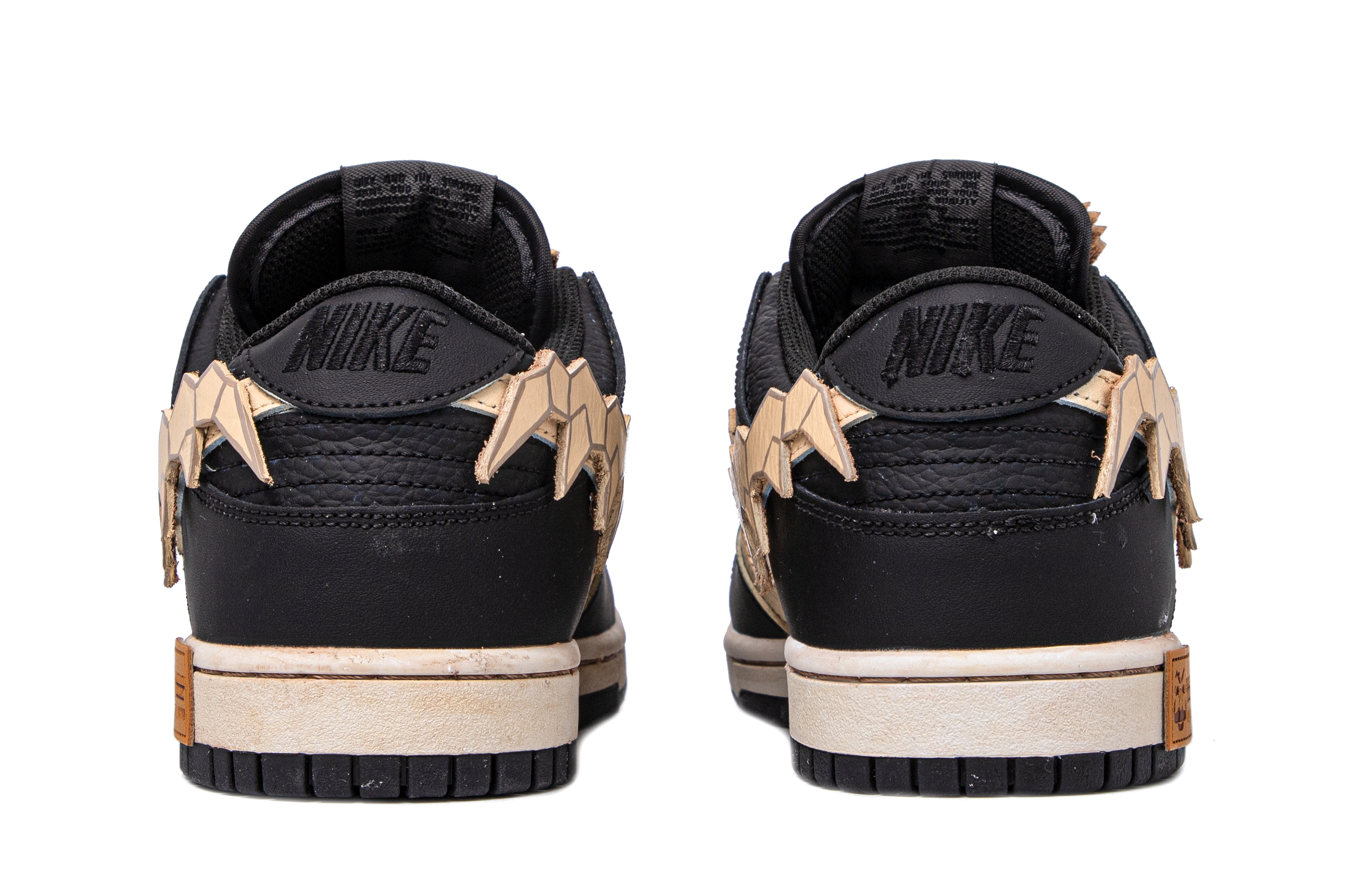 Shop Zapatillas Nike Dunk Low 'Da Vinci Personalizadas Negro-Gris-Crema' DH9765-002(TeamM-女款复古鹿首黑灰米白)