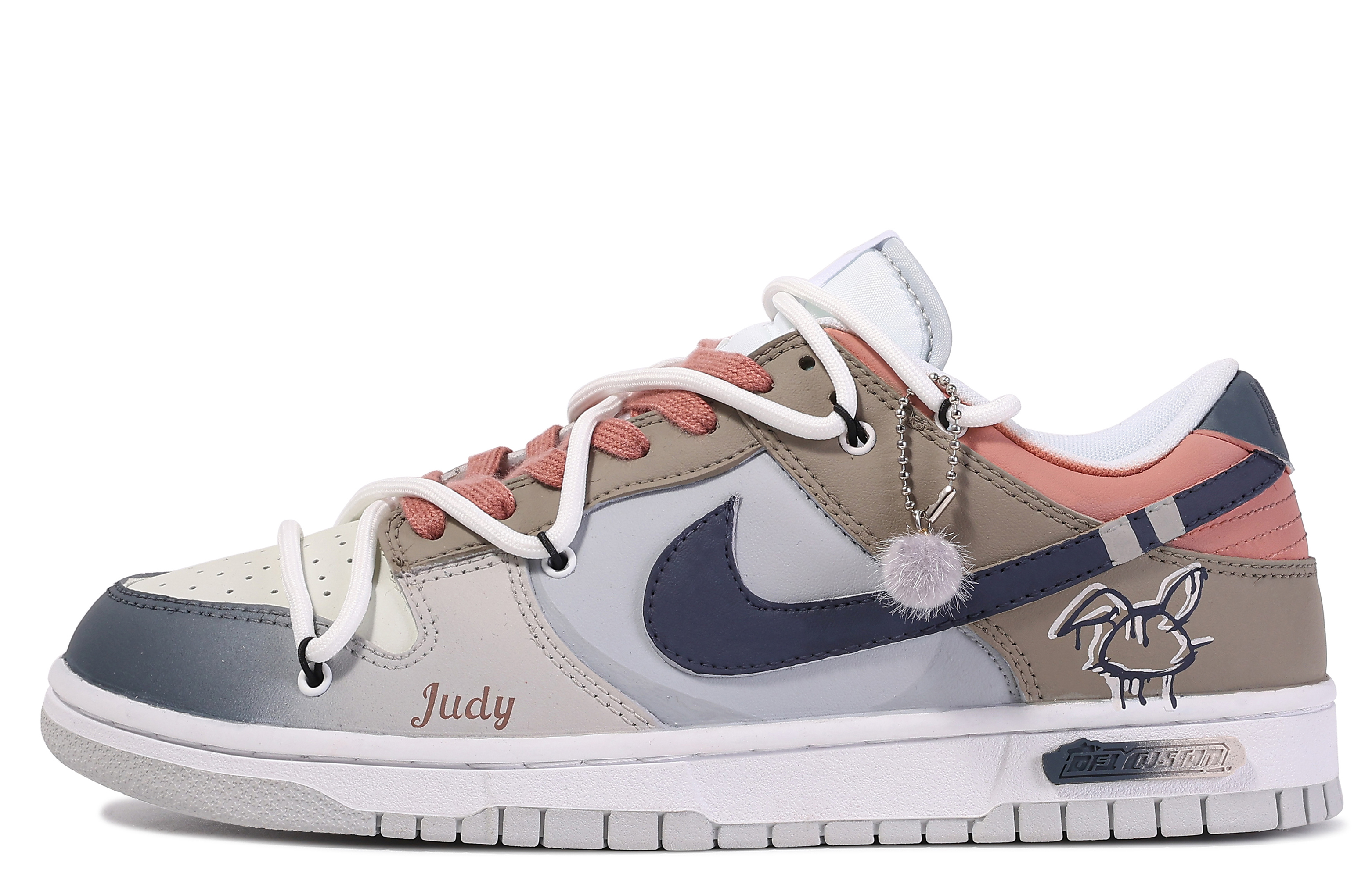 Buy [Sepatu Custom] Nike Dunk Low 'Da Vinci Custom Biru-Abu-Coklat' DV0831-101(TeamM-兔子警长-BOX)