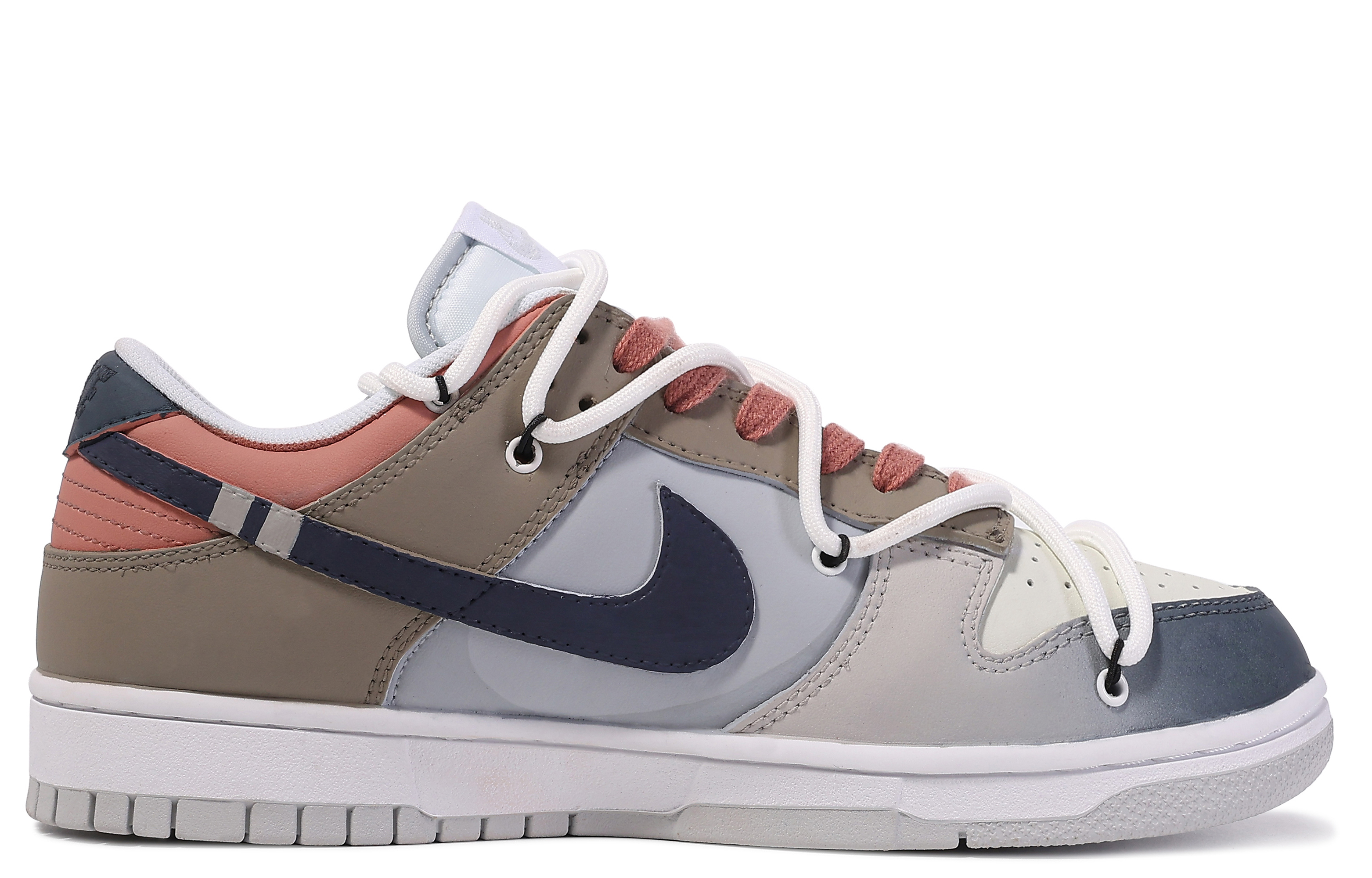 Order [Sepatu Custom] Nike Dunk Low 'Da Vinci Custom Biru-Abu-Coklat' DV0831-101(TeamM-兔子警长-BOX)