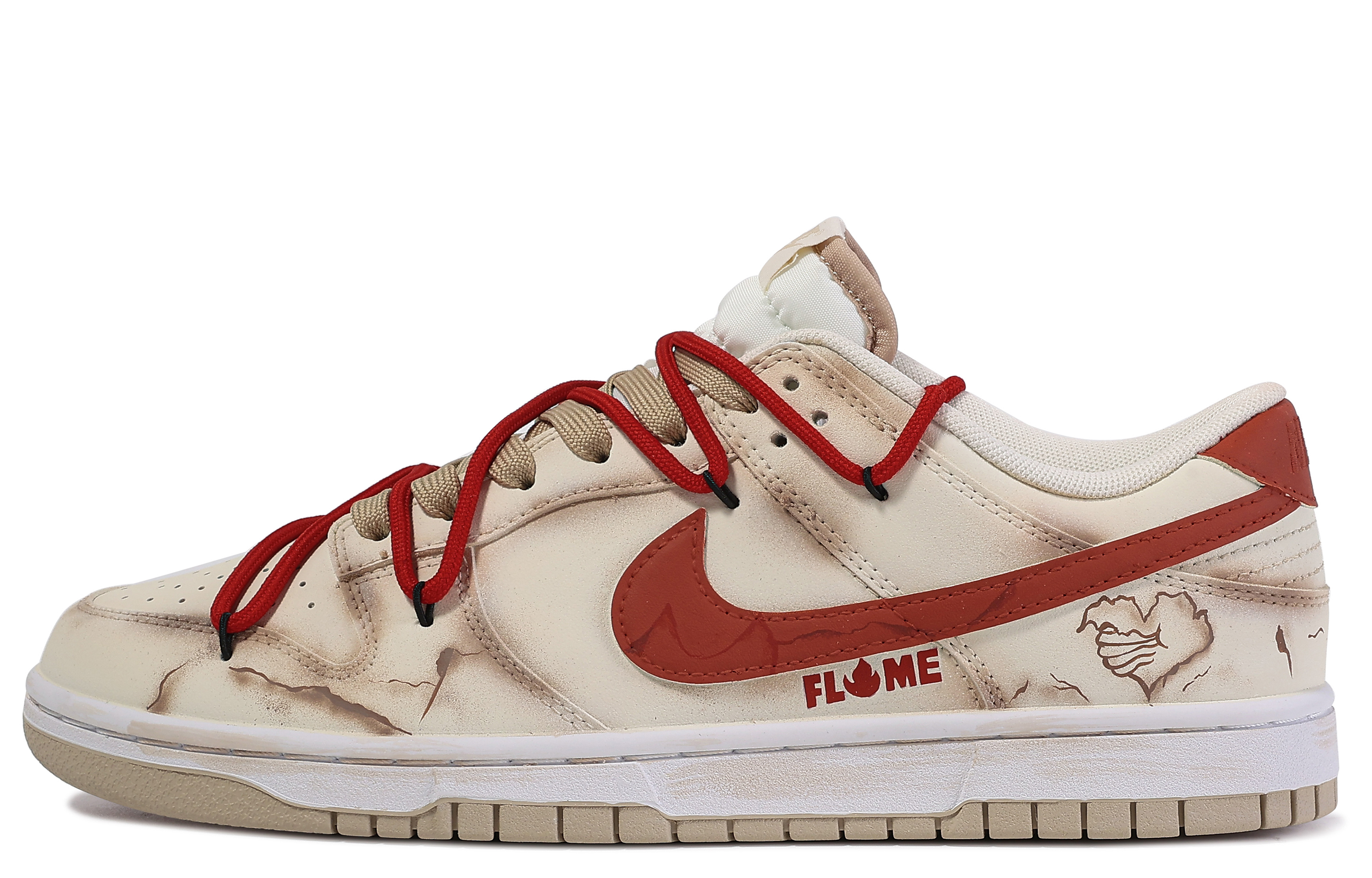 [Custom Shoes] Nike Dunk Low 'Da Vinci Custom Brown-Red'