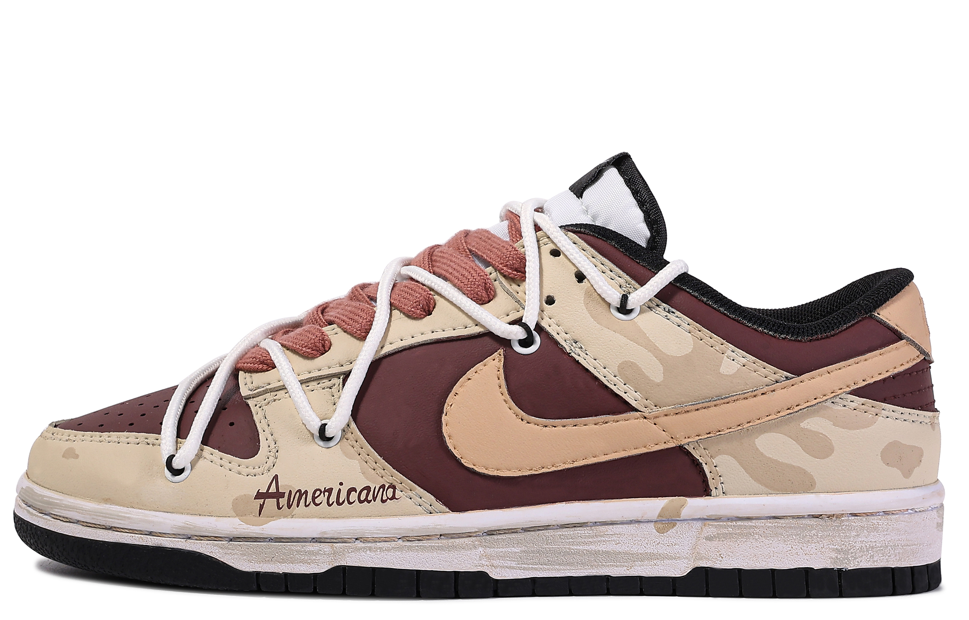 [Custom Shoes] Nike Dunk Low 'Da Vinci Custom Brown Red'
