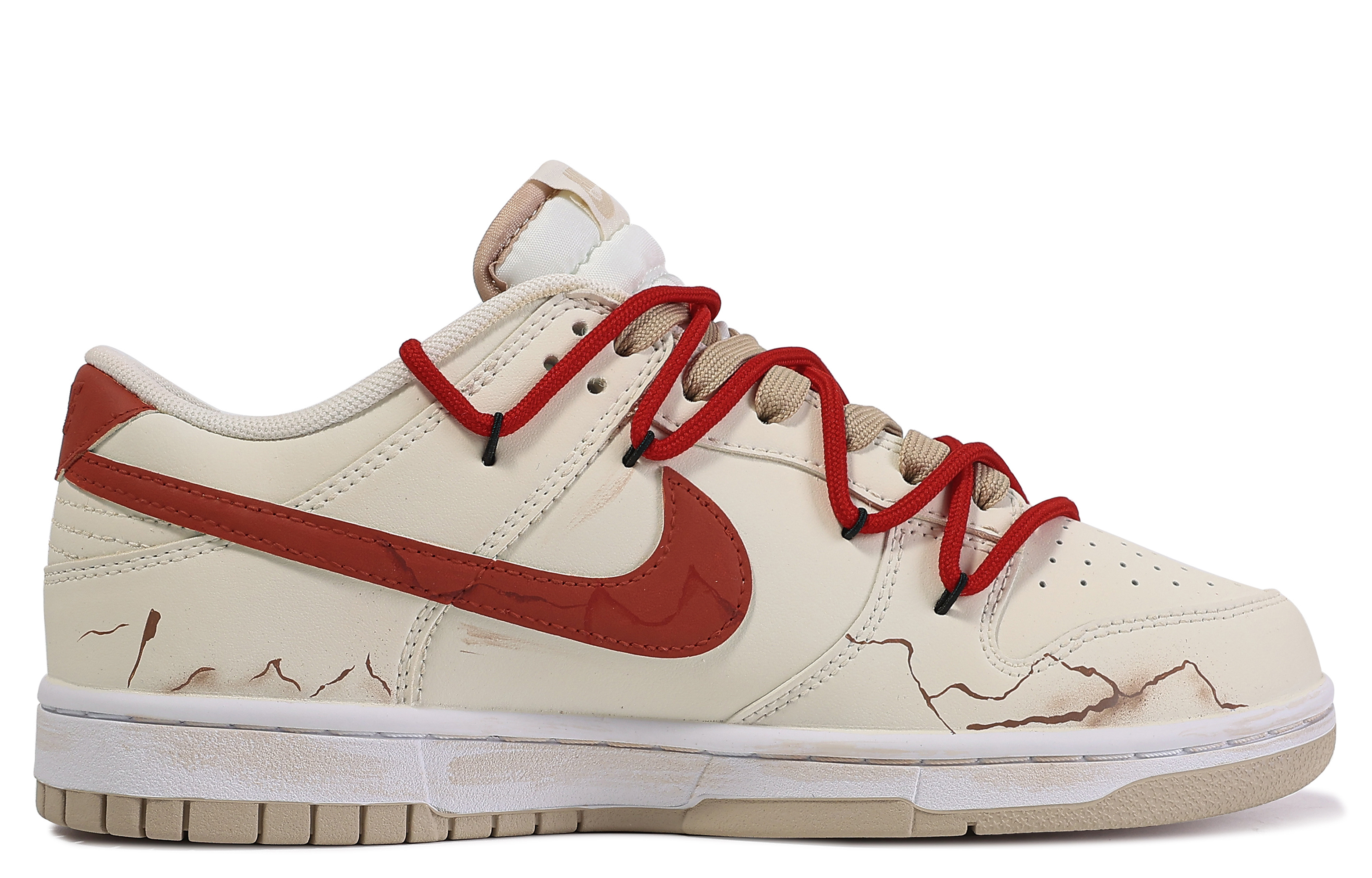 [Custom Shoes] Nike Dunk Low 'Da Vinci Custom Brown-Red' 圖 2