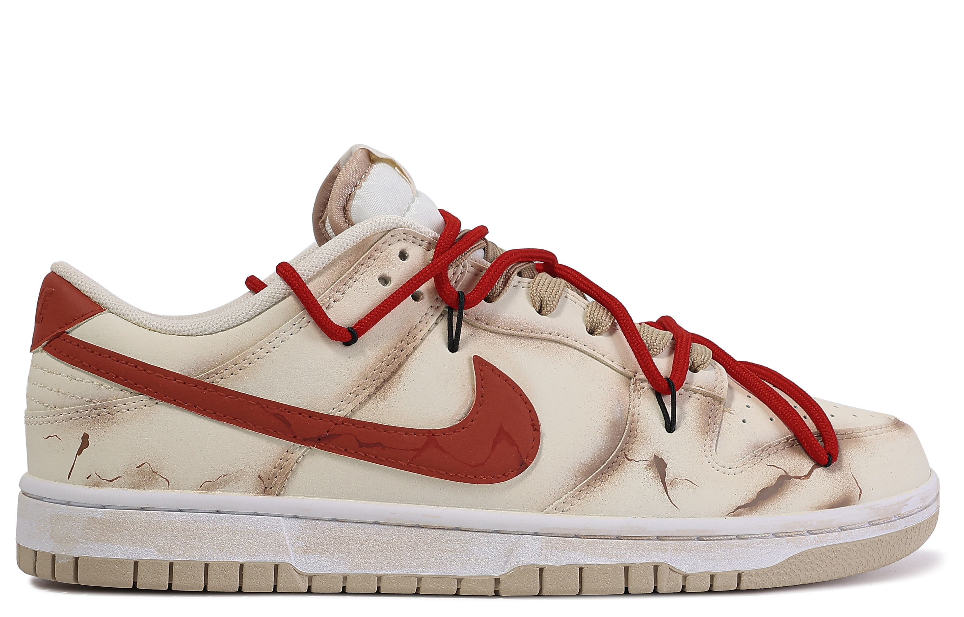 [Custom Shoes] Nike Dunk Low 'Da Vinci Custom Brown-Red' 圖 3