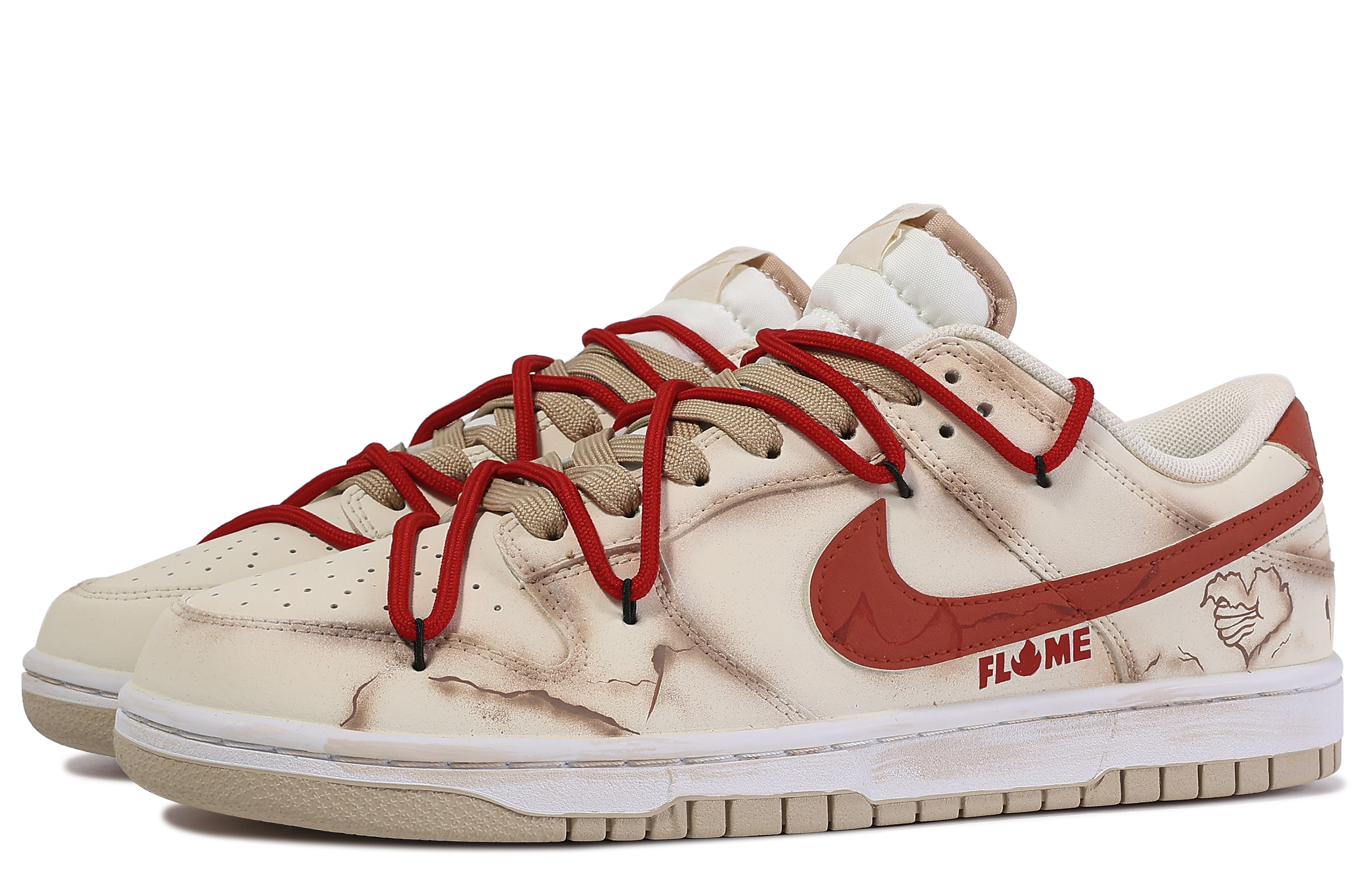 [Custom Shoes] Nike Dunk Low 'Da Vinci Custom Brown-Red' 圖 4