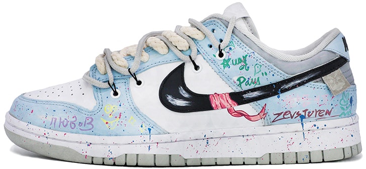 custom-shoes-nike-dunk-low-da-vinci-custom-distressed-graffiti