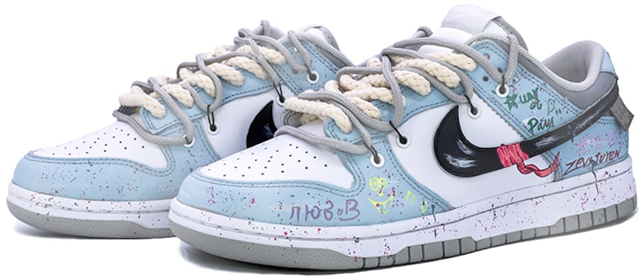 ナイキ ダンク LOW ダ・ヴィンチ風落書きカスタム (Nike Dunk LOW Da Vinci Fu Rakugaki Custom) DD1391-103(TeamM-男女同款涂鸦白蓝黑) Lookbook ナイキ ダンク LOW ダ・ヴィンチ風落書きカスタム (Nike Dunk LOW Da Vinci Fu Rakugaki Custom) DD1391-103(TeamM-男女同款涂鸦白蓝黑)