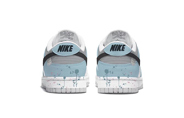 Purchase [Kasut Custom] Nike Dunk Low 'Da Vinci Custom Graffiti Terjejas' DD1391-103(TeamM-男女同款涂鸦白蓝黑)