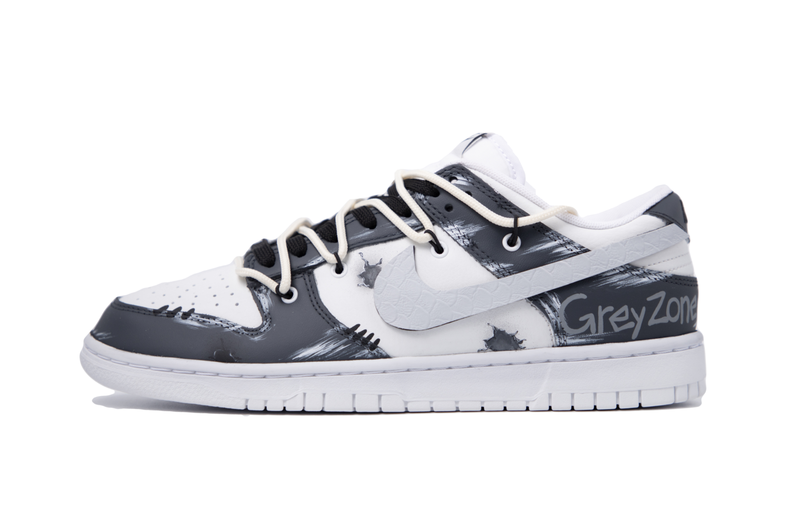 Buy 【定制球鞋】Nike Dunk Low 達芬奇定制 特殊鞋盒 灰色地帶 西海岸 簡約 低幫 板鞋 GS 白灰