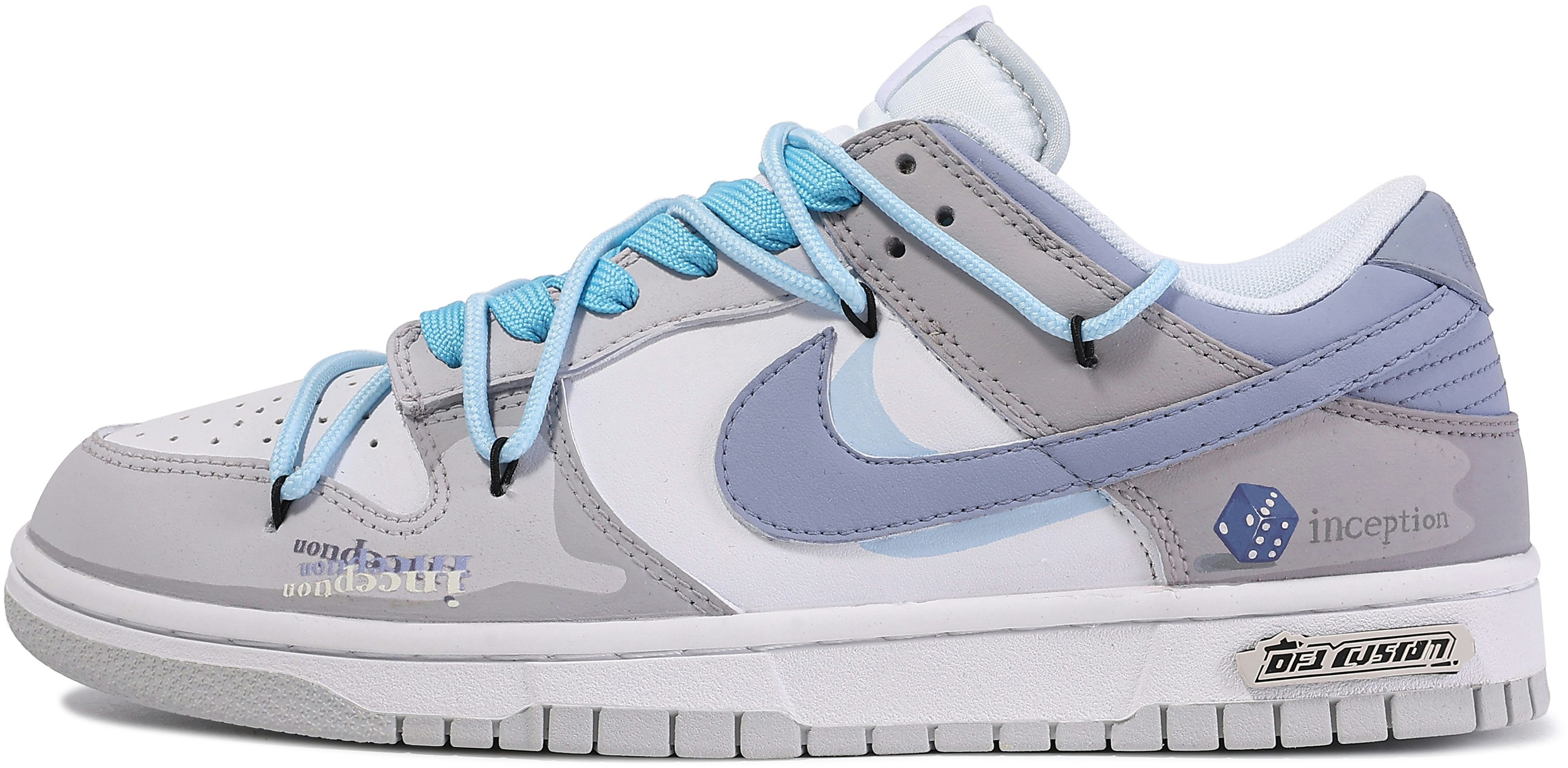 custom-shoes-nike-dunk-low-da-vinci-custom-grey-blue-white