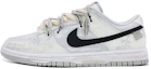 Buy 나이키 덩크 로우 '다빈치 커스텀 그레이 & 화이트' DD1391-103(TeamM-男女同款银饰羽毛灰白)