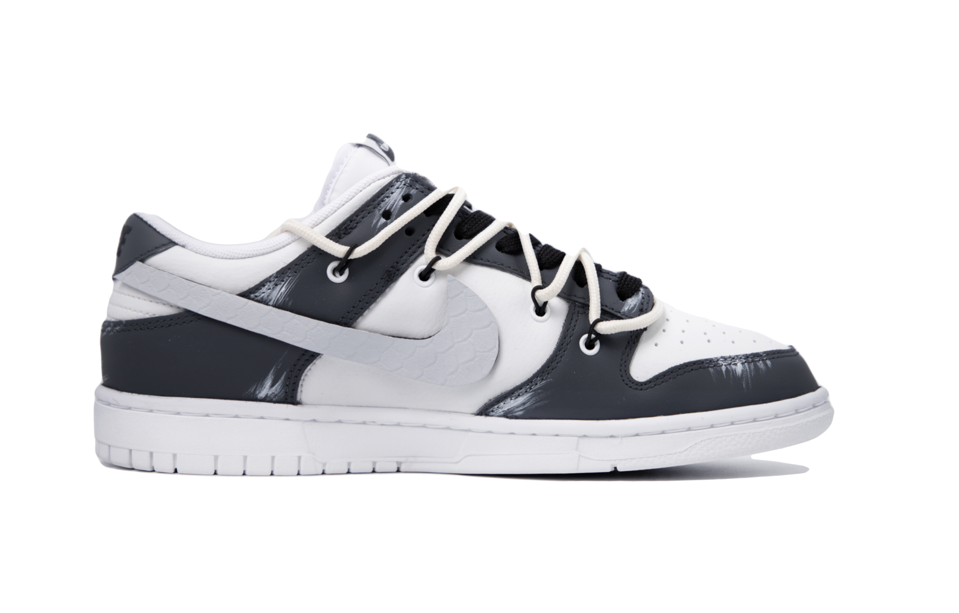 Order 【定制球鞋】Nike Dunk Low 達芬奇定制 特殊鞋盒 灰色地帶 西海岸 簡約 低幫 板鞋 GS 白灰