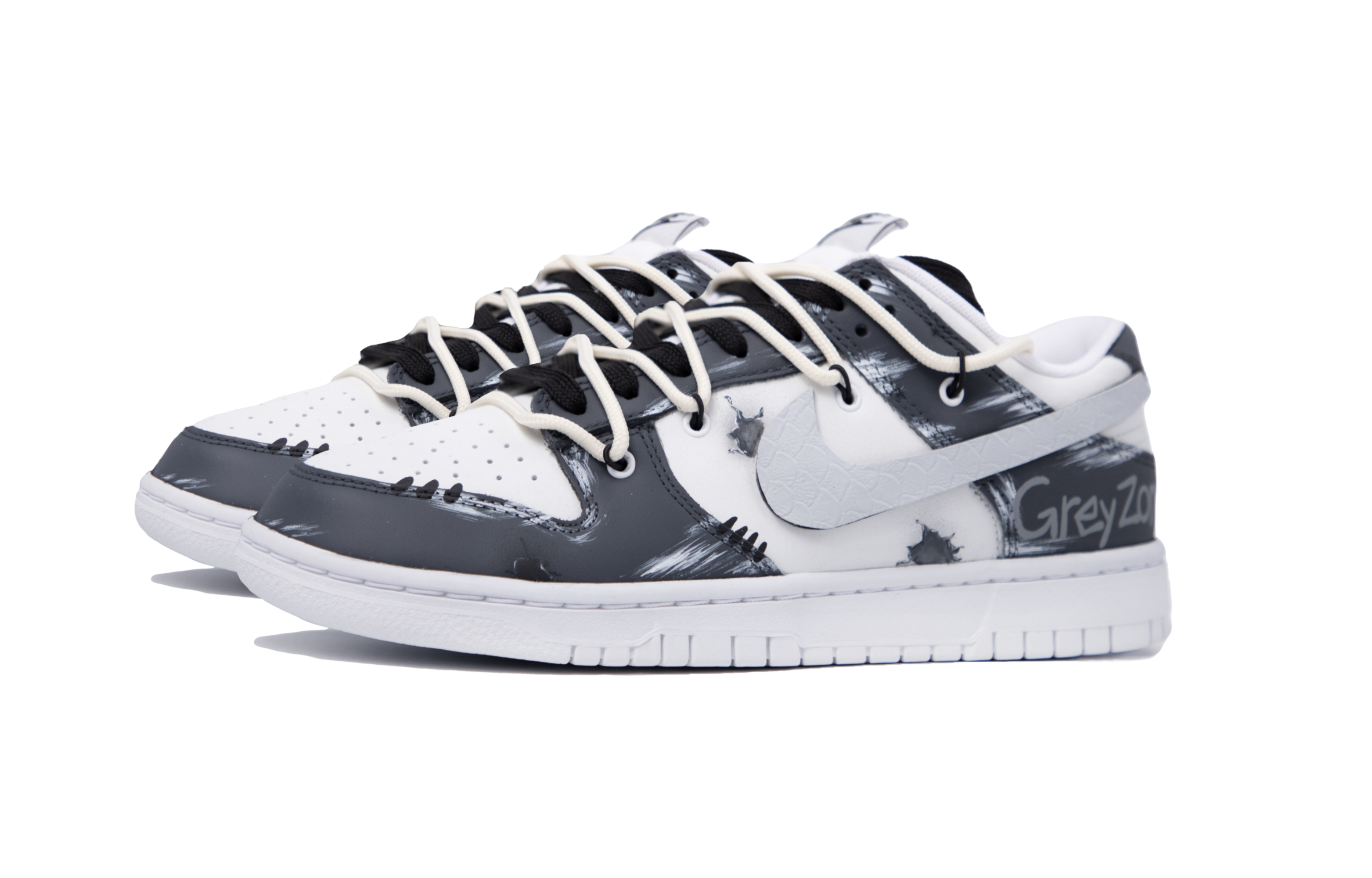 Lookbook 【定制球鞋】Nike Dunk Low 達芬奇定制 特殊鞋盒 灰色地帶 西海岸 簡約 低幫 板鞋 GS 白灰