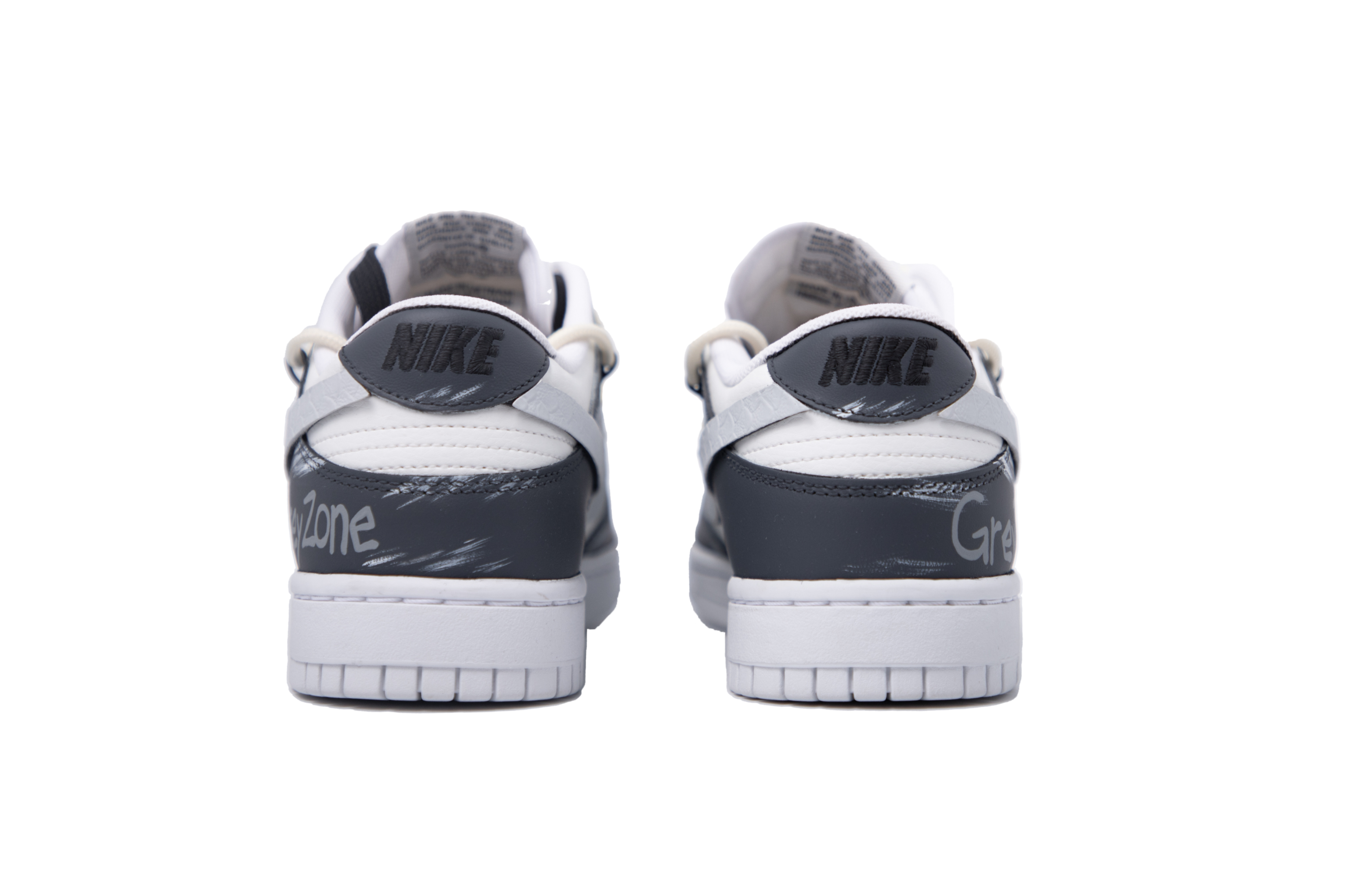 Shop 【定制球鞋】Nike Dunk Low 達芬奇定制 特殊鞋盒 灰色地帶 西海岸 簡約 低幫 板鞋 GS 白灰