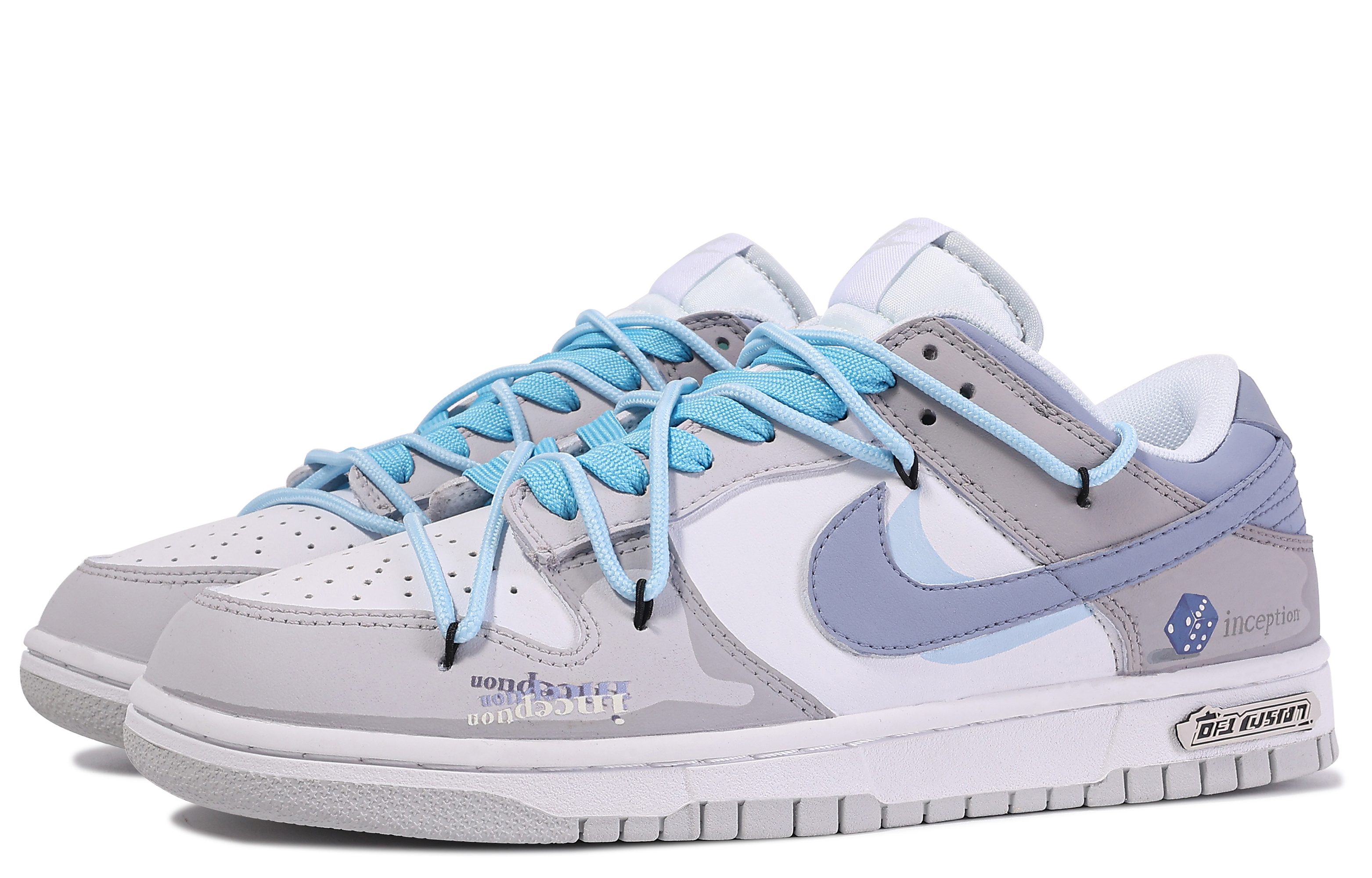 Shop [定制鞋款] 耐克Dunk Low '达芬奇定制 灰蓝白色' DV0831-101(TeamM-犹梦空间-BOX)