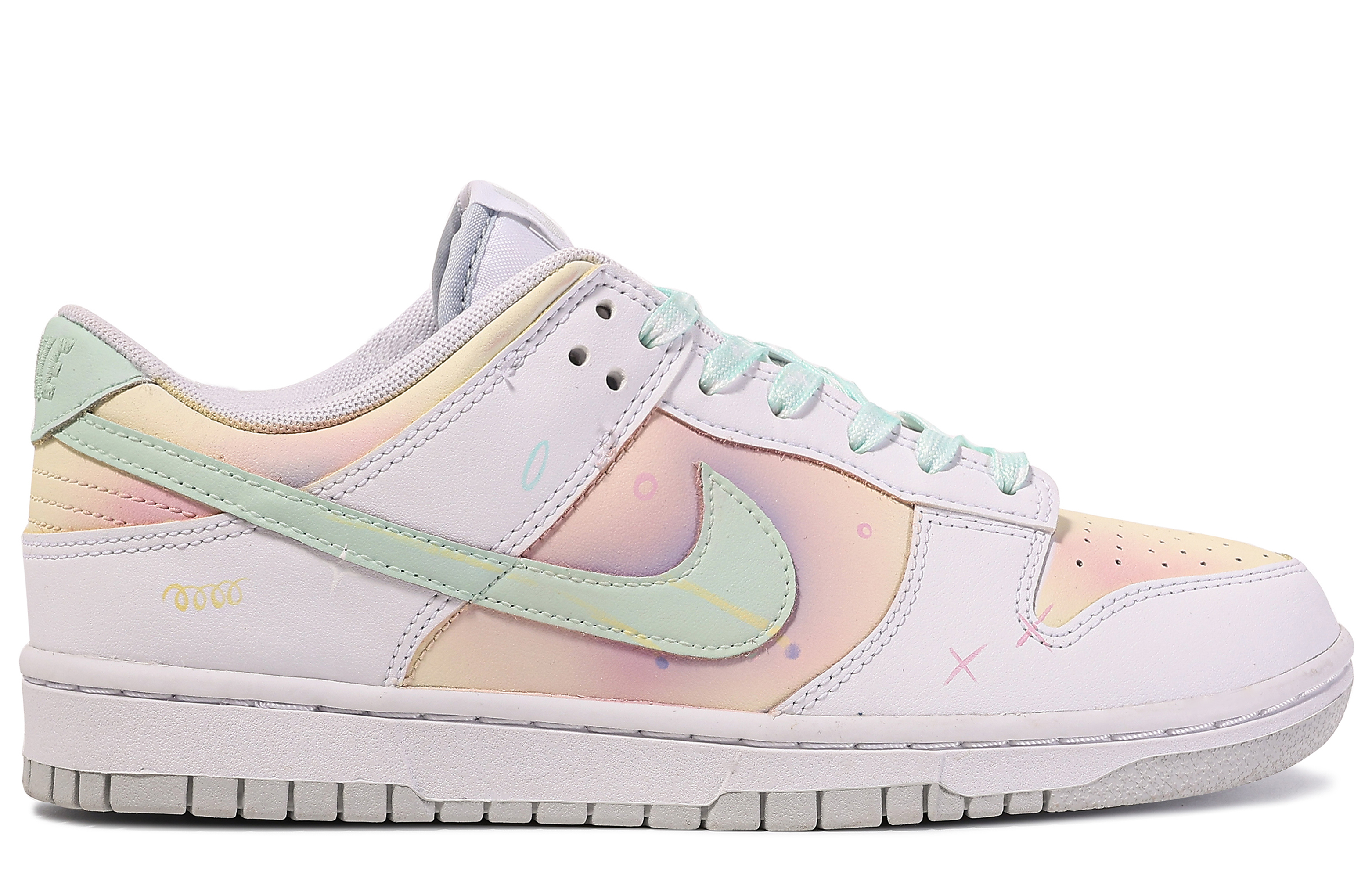 Lookbook Zapatillas personalizadas Nike Dunk Low 'Da Vinci Blanco-Verde-Naranja' DH9765-102(TeamM-转瞬即失-BOX)