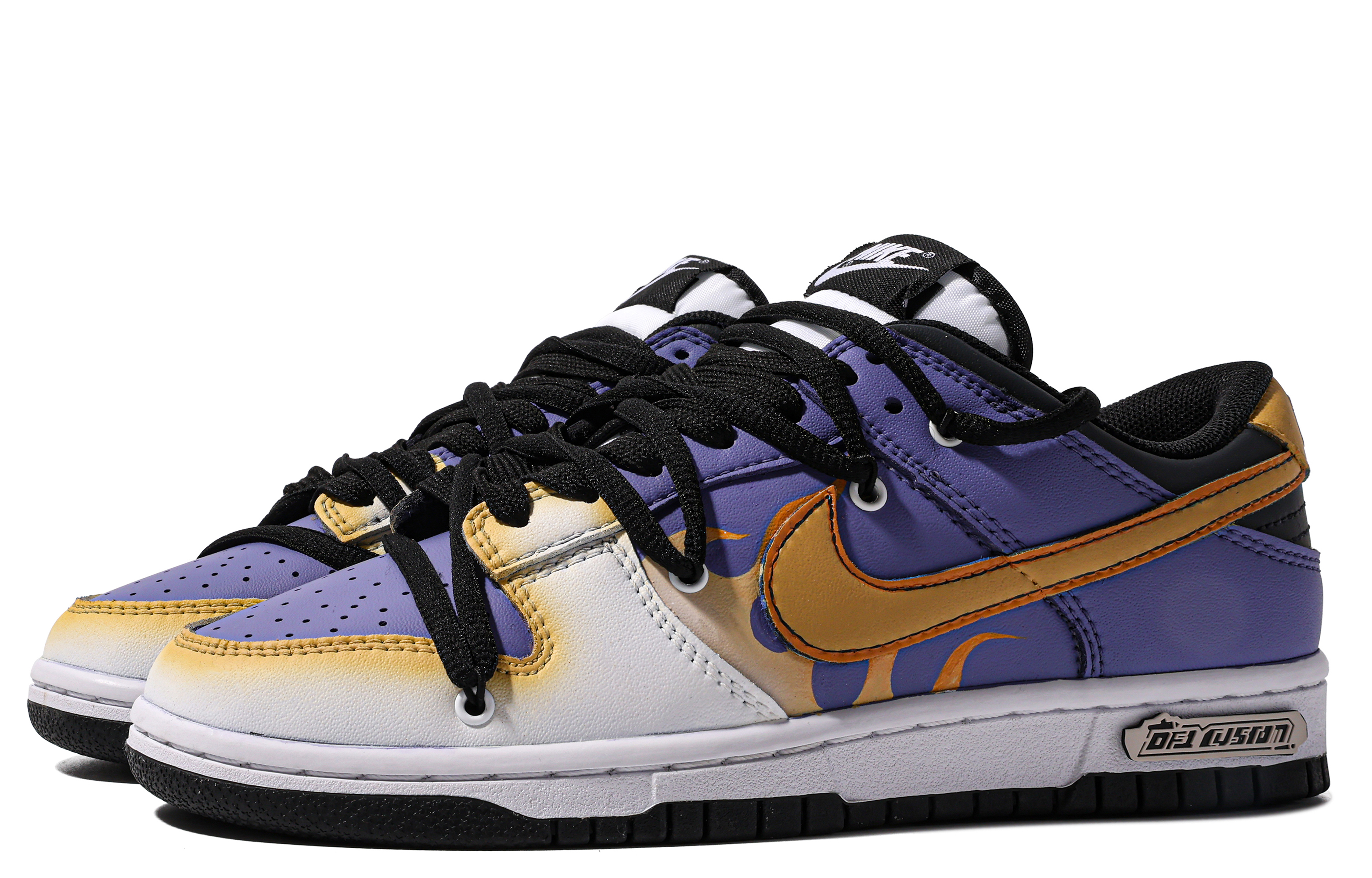 Lookbook [Kasut Custom] Nike Dunk Low 'Graffiti Api Da Vinci' DD1391-100(TeamM-男款火焰纹章-S-BOX)