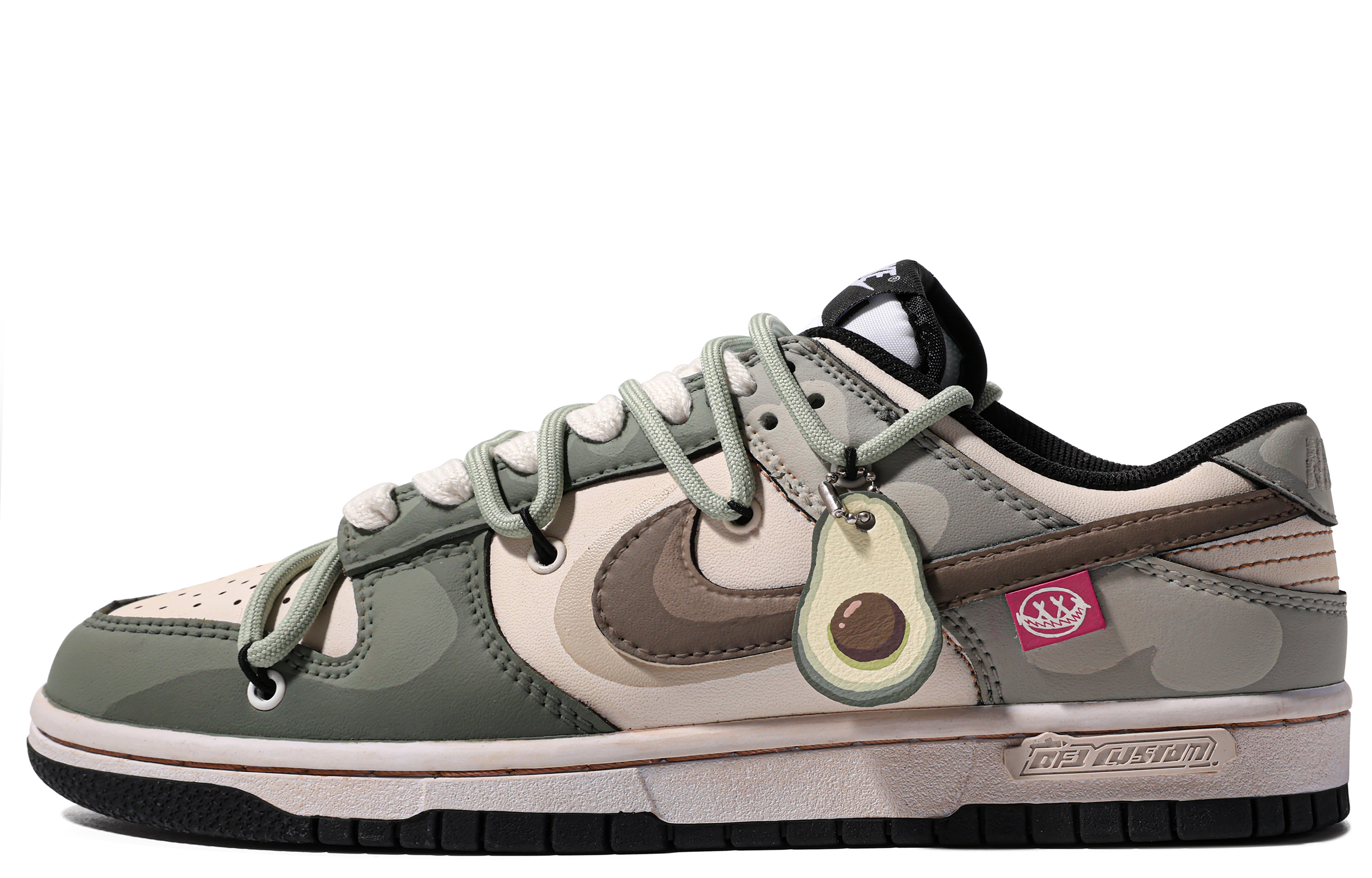 Buy [Kasut Custom] Nike Dunk Low 'Da Vinci Avocado Terlarang' DD1391-100(TeamM-男款-禁止焦绿S-BOX)