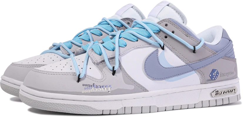 【客製球鞋】 Nike Dunk Low 達文西客製 禮盒 猷夢空間 簡約 百搭 解構 舒適 低筒 板鞋 GS 灰藍白 Shop 【客製球鞋】 Nike Dunk Low 達文西客製 禮盒 猷夢空間 簡約 百搭 解構 舒適 低筒 板鞋 GS 灰藍白