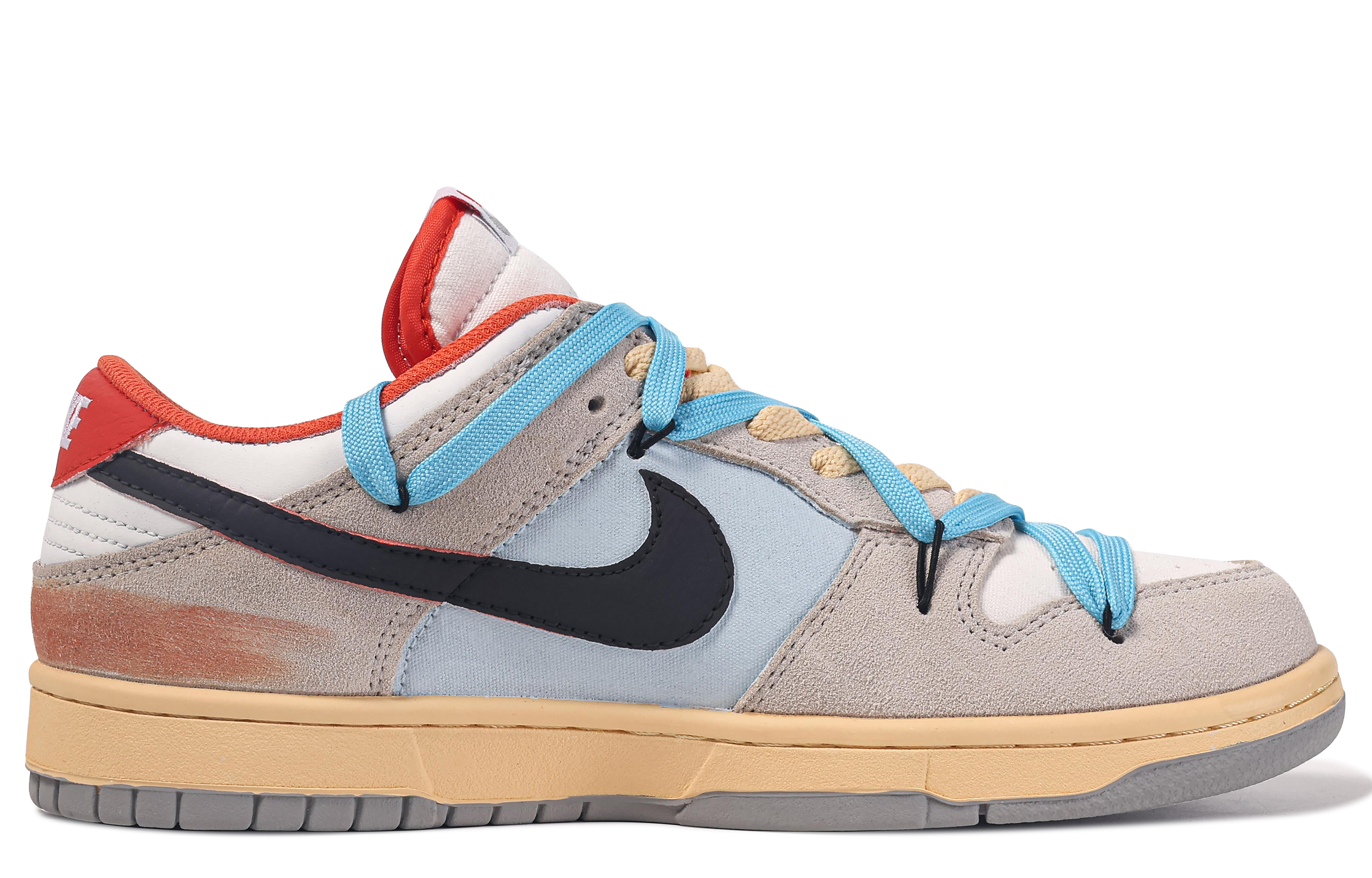 Buy 【訂製球鞋】Nike Dunk Low 達芬奇訂製 融化 街頭塗鴉 酷炫 潮流 原創 設計感 做舊 雙鞋帶 舒適 低幫 板鞋 男女同款 灰橙黑