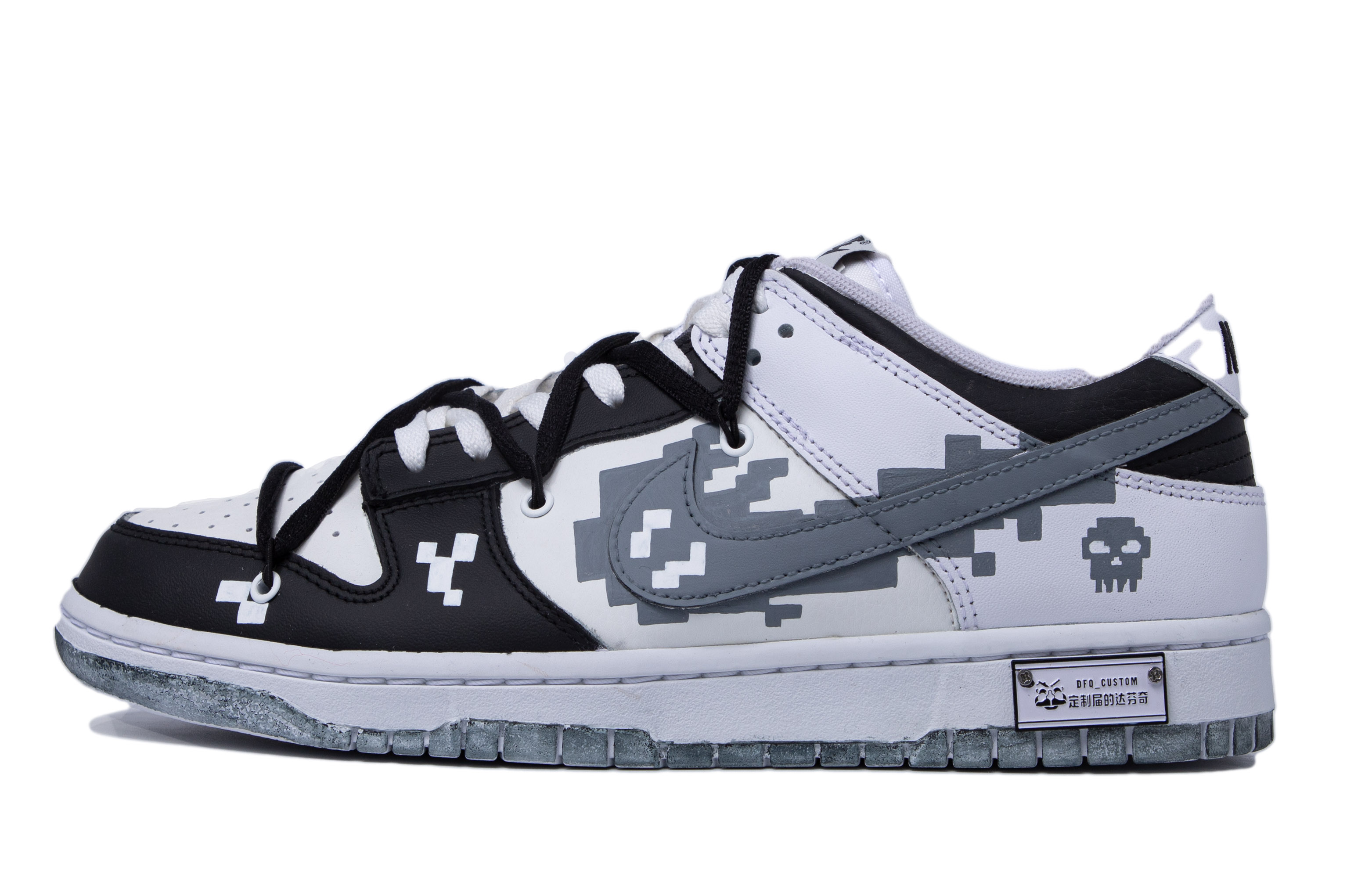 [Custom Shoes] Nike Dunk Low 'Da Vinci Grey-White-Black Custom'