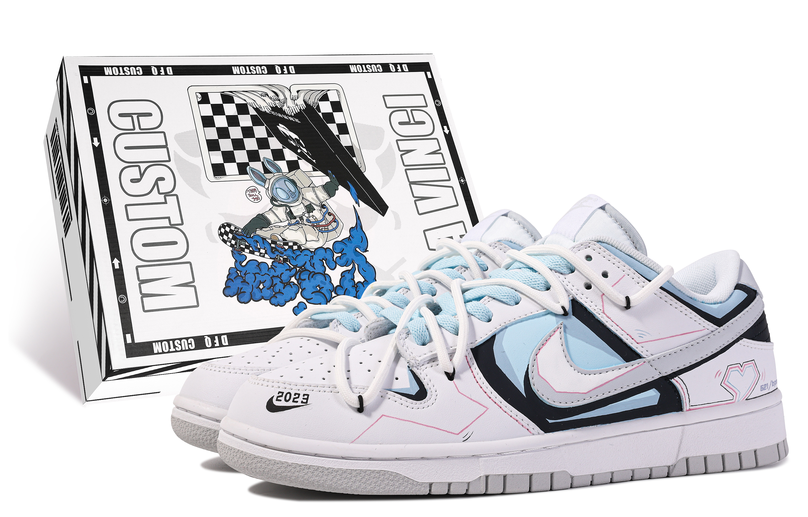 Buy [Kasut Custom] Nike Dunk Low 'Da Vinci Heartbeat' DH9765-102-446654