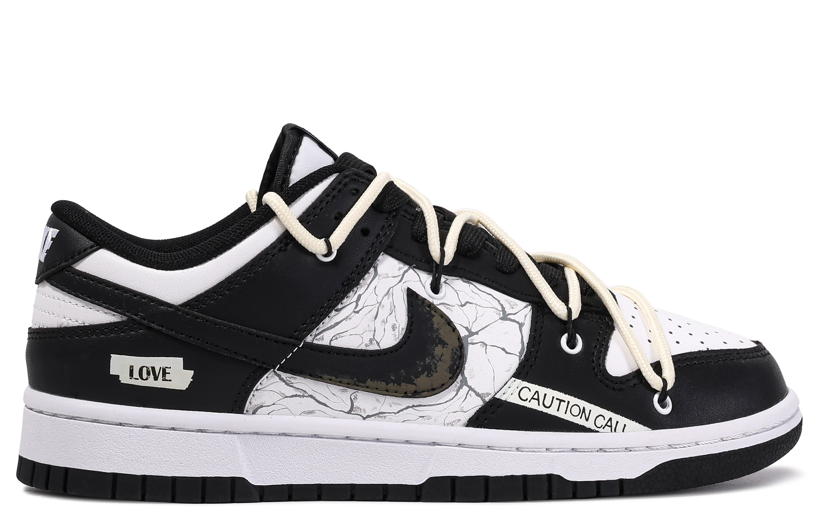 Lookbook [Kasut Custom] Nike Dunk Low 'Grafiti Cinta Da Vinci' CW1590-100(TeamM-恋爱警告-BOX)