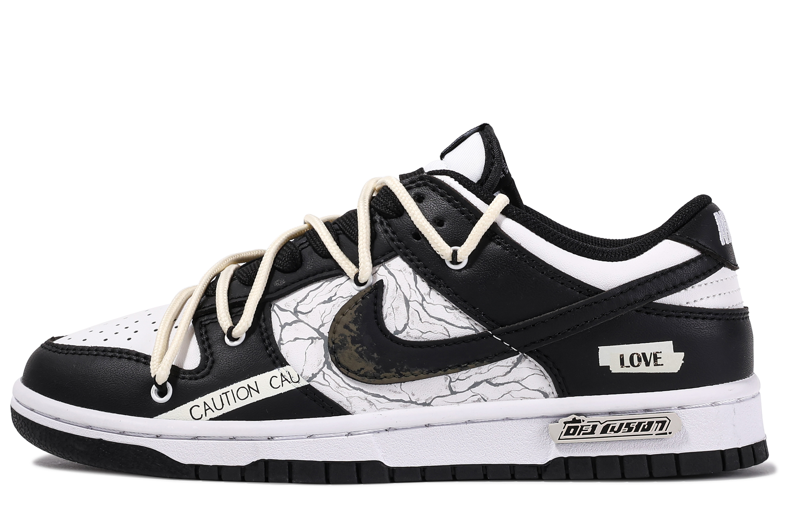 Buy [Kasut Custom] Nike Dunk Low 'Amaran Cinta Graffiti Da Vinci' DD1391-100(TeamM-恋爱警告)
