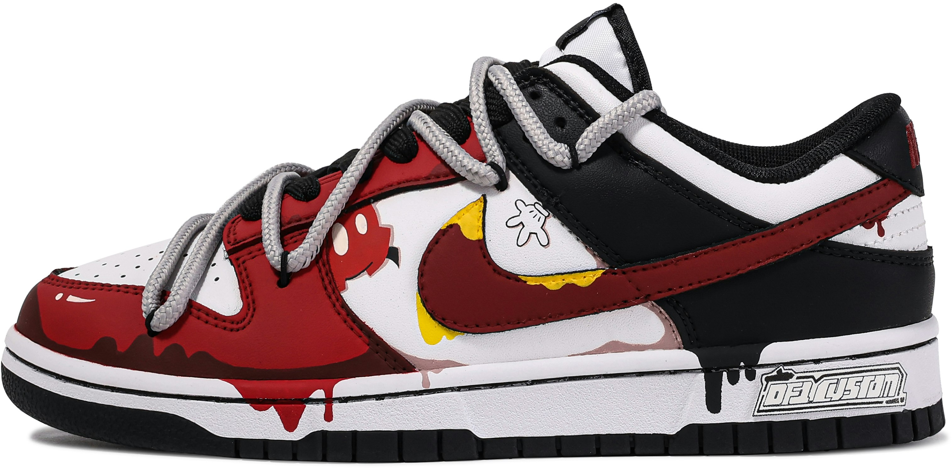 custom-shoes-nike-dunk-low-da-vinci-mickey-candy-house-dd-1391-100-team-m