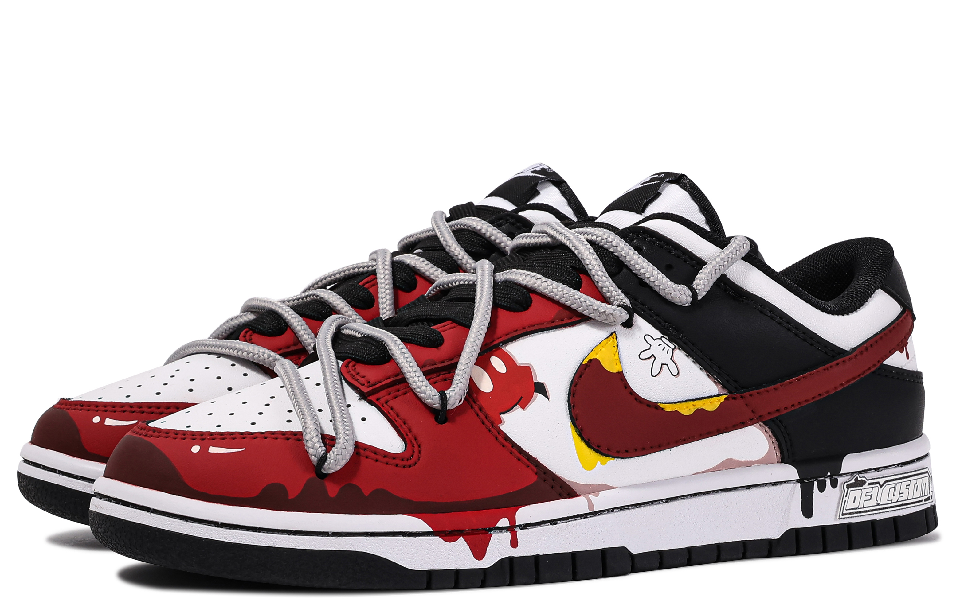 Shop [Kasut Custom] Nike Dunk Low 'Rumah Gula-Gula Mickey Da Vinci' DD1391-100(TeamM-米奇糖果屋-BOX)