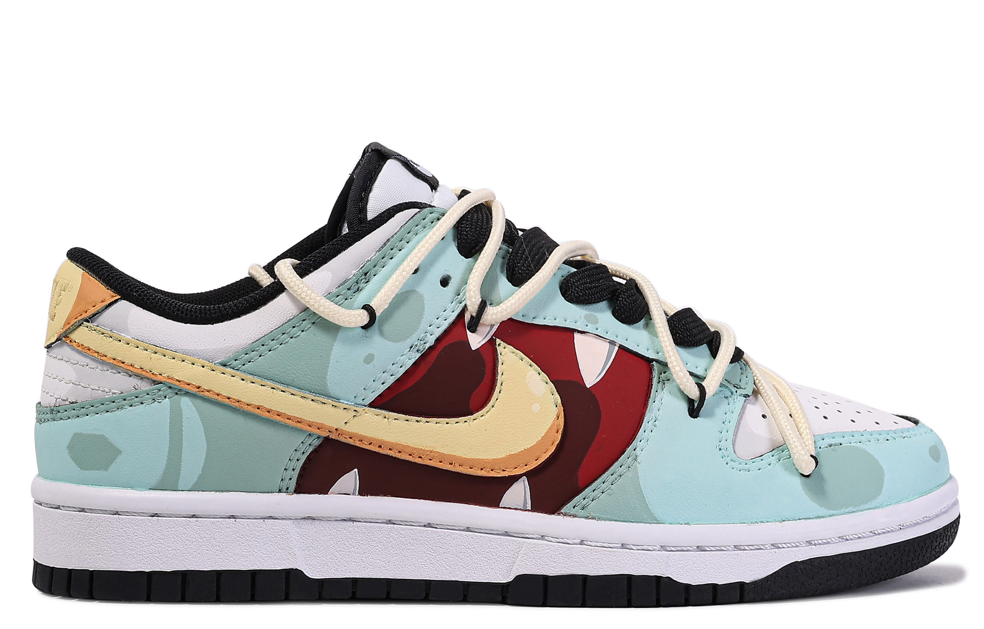 Lookbook Zapatillas Nike Dunk Low 'Da Vinci Monster Verde Rojo Amarillo' CW1590-100(TeamM-贪吃怪兽-BOX)