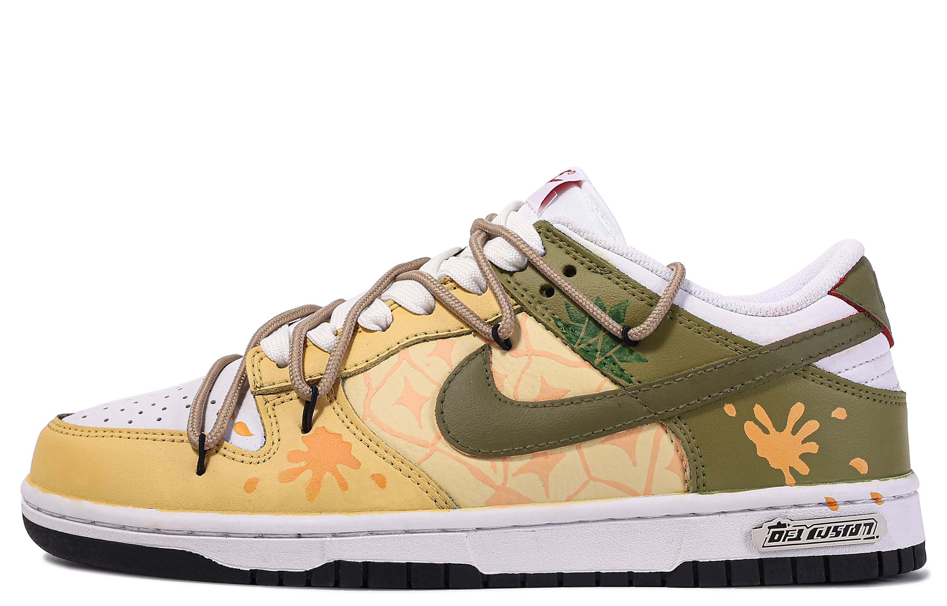 Buy 나이키 덩크 로우 '다빈치 파인애플 그라피티' (커스텀) FB3354-001(TeamM-菠萝蜜-BOX)