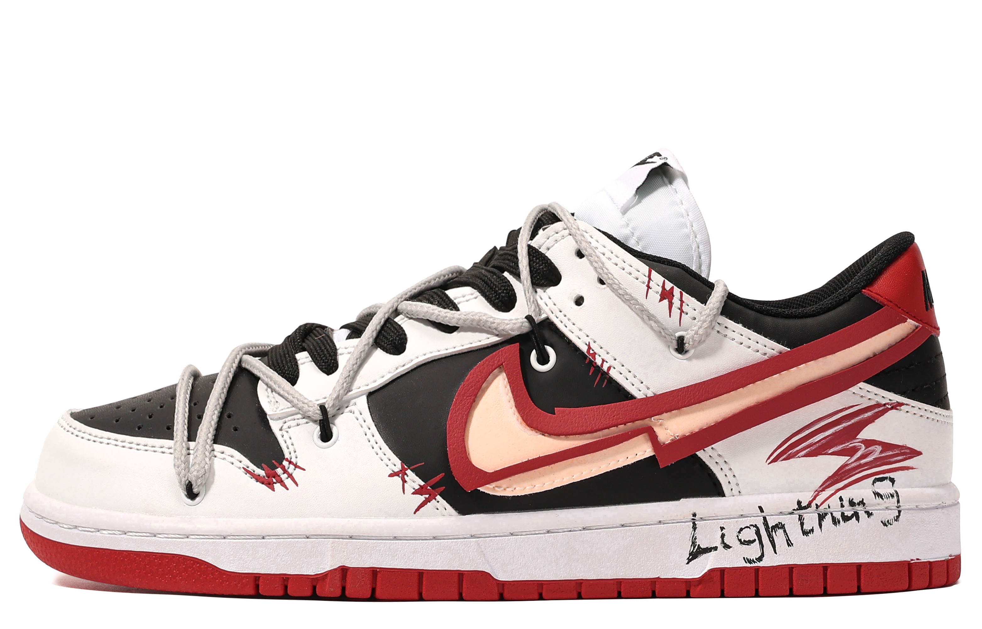 [Custom Shoes] Nike Dunk Low 'Da Vinci Red Flash Graffiti'