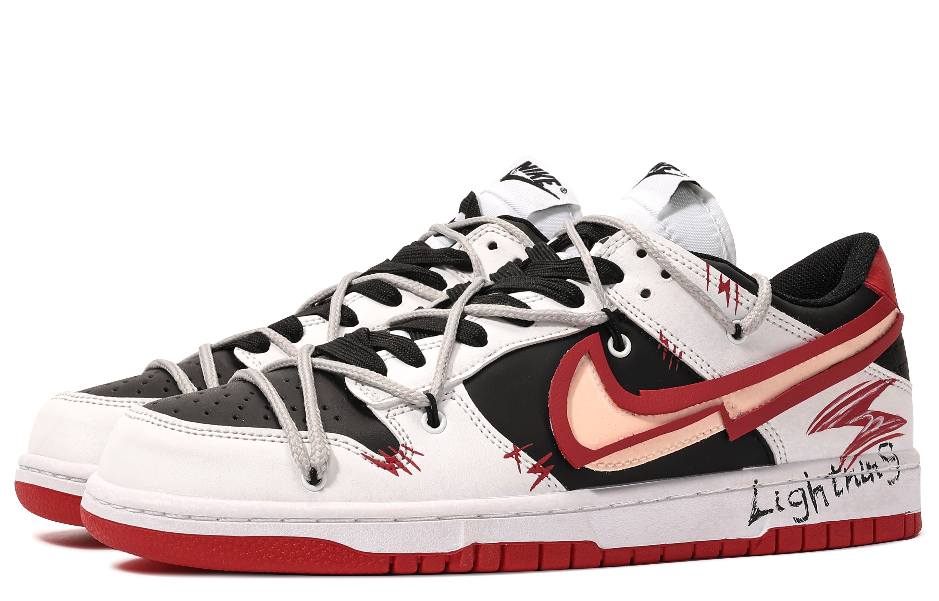 [Custom Shoes] Nike Dunk Low 'Da Vinci Red Flash Graffiti' 圖 4